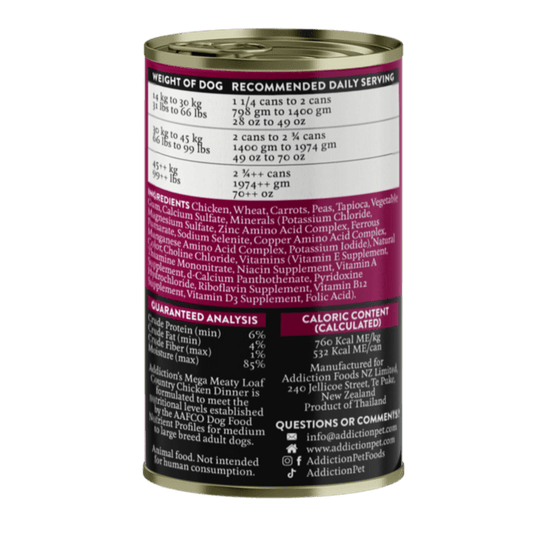 Addiction Addiction Mega Country Chicken Dinner Loaf - Food - Wet - Bag - Warkworth
