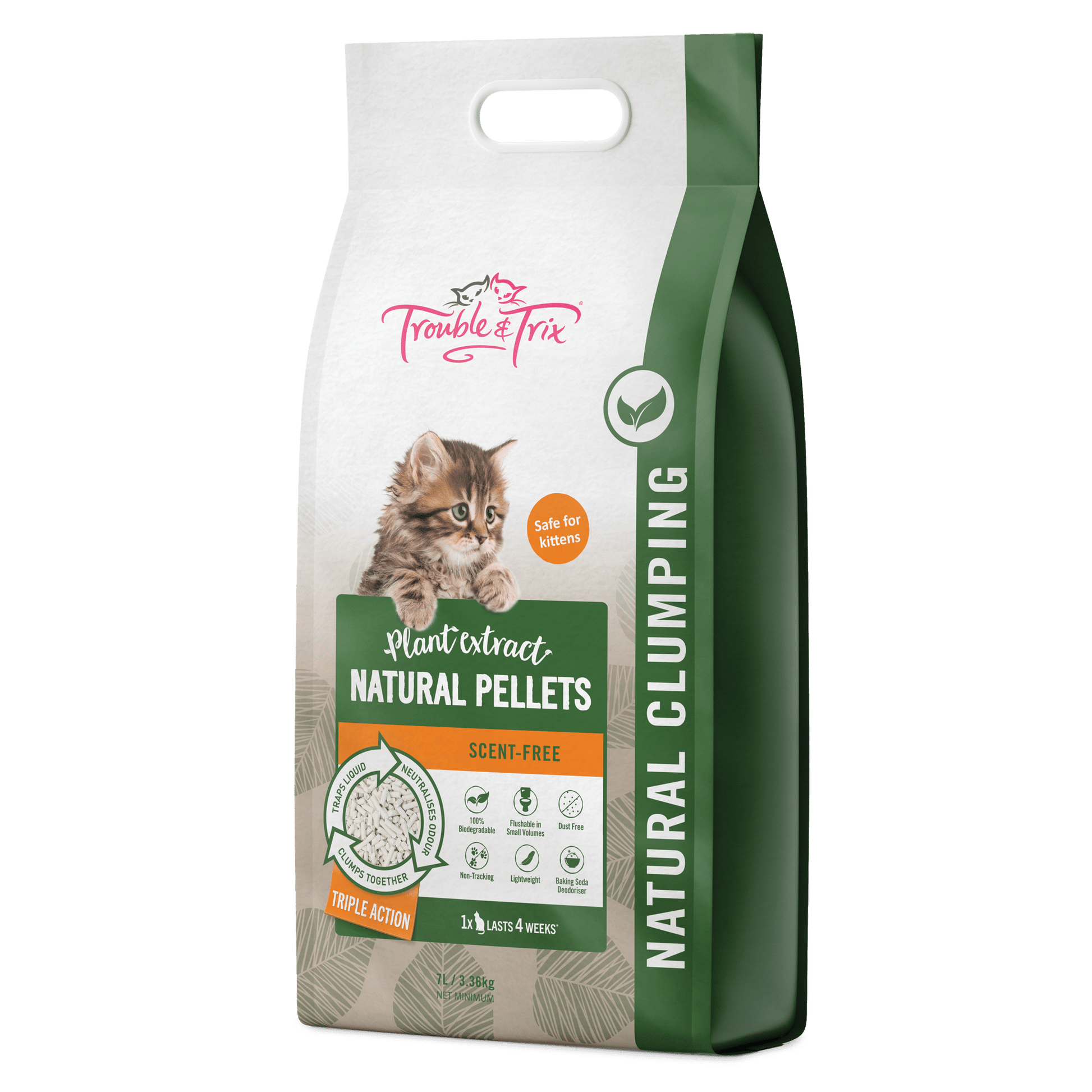 Trouble & Trix Trouble & Trix Natural Tofu Cat Litter Pellets - 7 Litre Bag - General - Bag - Warkworth