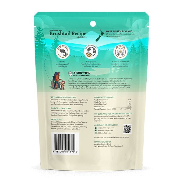 Addiction Brushtail Possum Meaty Bites - Tuck In Healthy Pet Food & Animal Natural Health Supplies