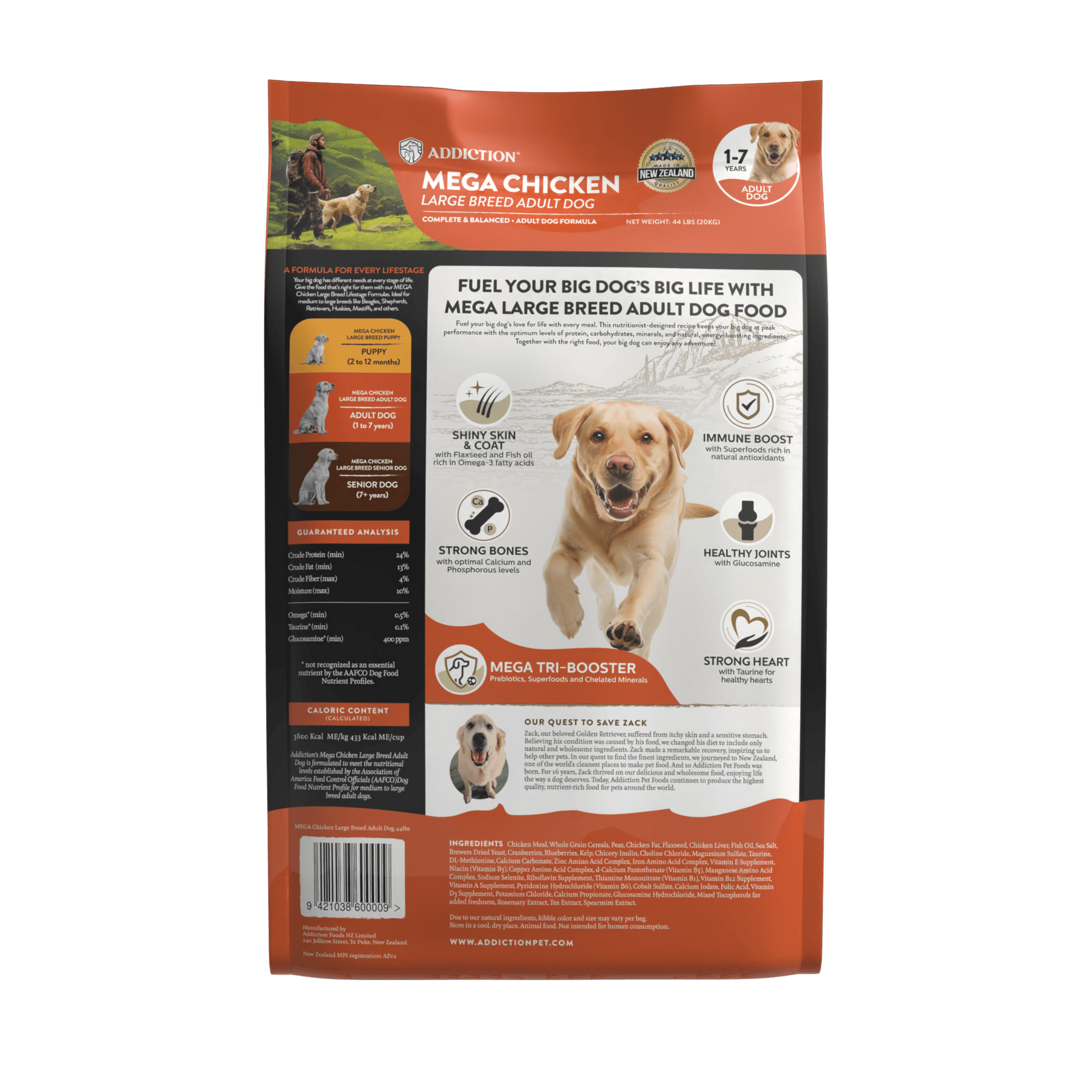 Addiction MEGA Large Breed Adult, Complete & Balanced Dry Dog Food - Dry - Bag - Warkworth