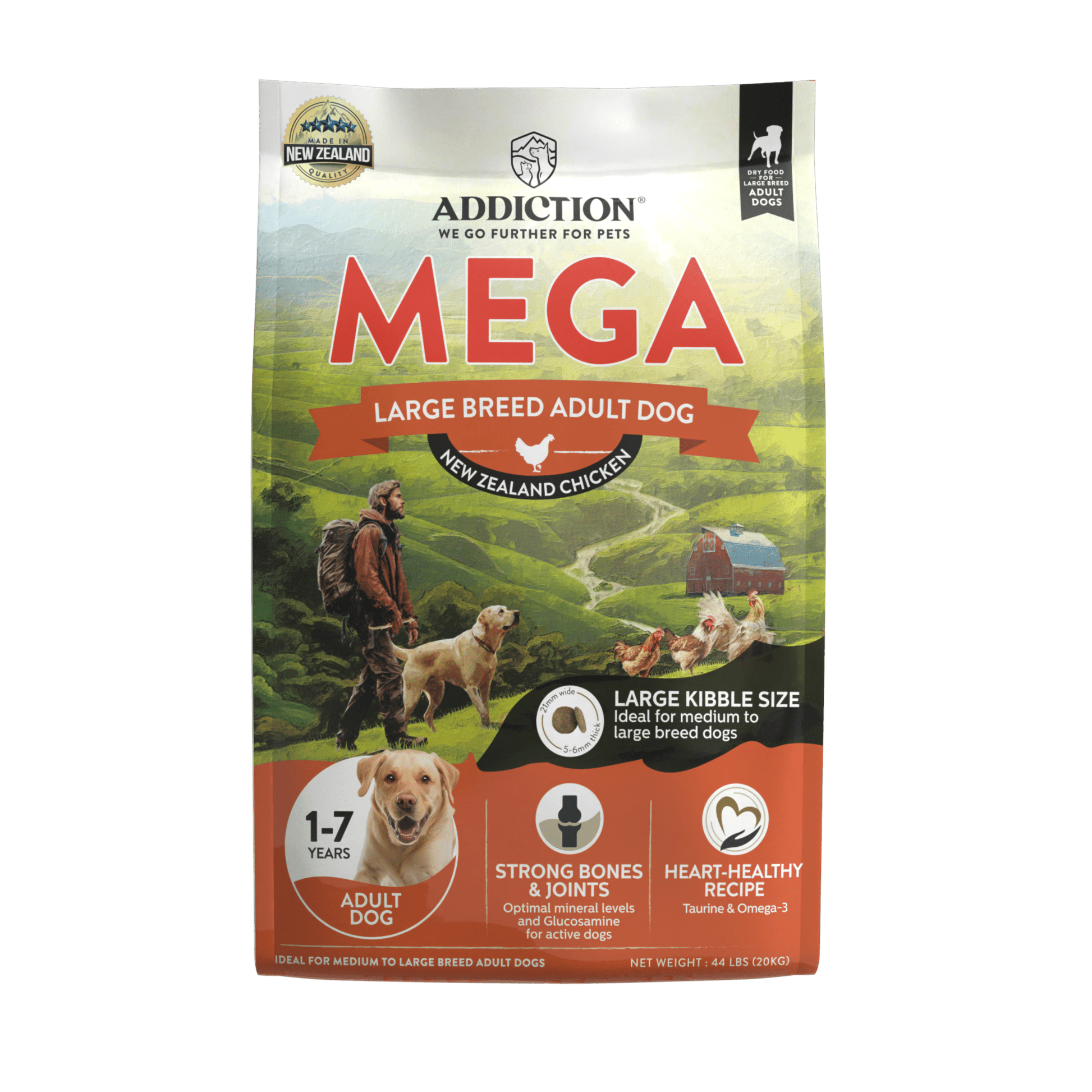 Addiction MEGA Large Breed Adult, Complete & Balanced Dry Dog Food - Dry - Bag - Warkworth
