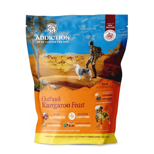 Addiction Outback Kangaroo Feast, Compete & Balanced, Limited Ingredients Raw Alternative Dog Food - Tuck In Healthy Pet Food & Animal Natural Health Supplies