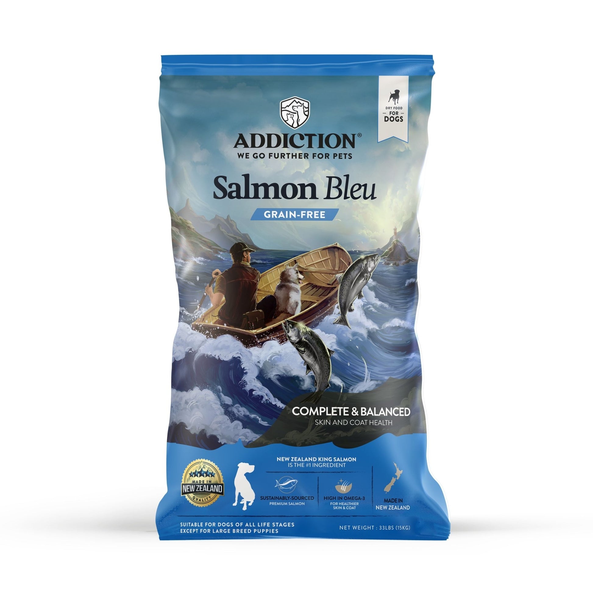 Addiction Salmon Bleu, Complete &Balanced, Skin & Coat Dry Dog Food - Dry - 15kg Bag - Warkworth