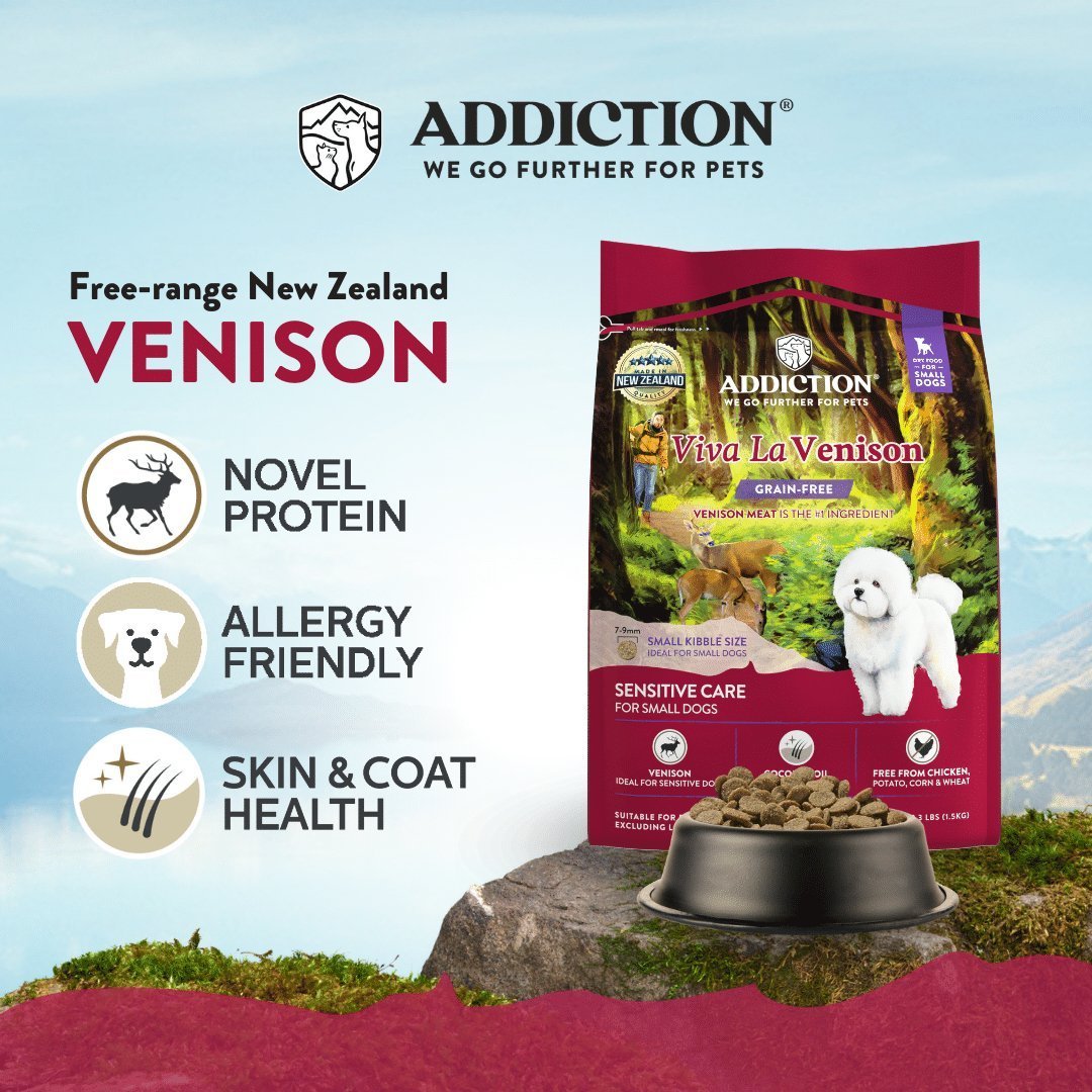 Addiction Viva La Venison for Small Dogs - 1.5kg - Tuck In Healthy Pet Food & Animal Natural Health Supplies