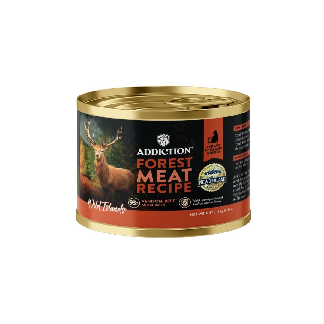 Addiction Wild Islands Forest Meat Venison & Beef Canned Cat Food 185 gm - Tuck In Healthy Pet Food & Animal Natural Health Supplies