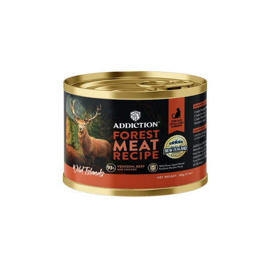 Addiction Wild Islands Forest Meat Venison & Beef Canned Cat Food 185 gm - Tuck In Healthy Pet Food & Animal Natural Health Supplies