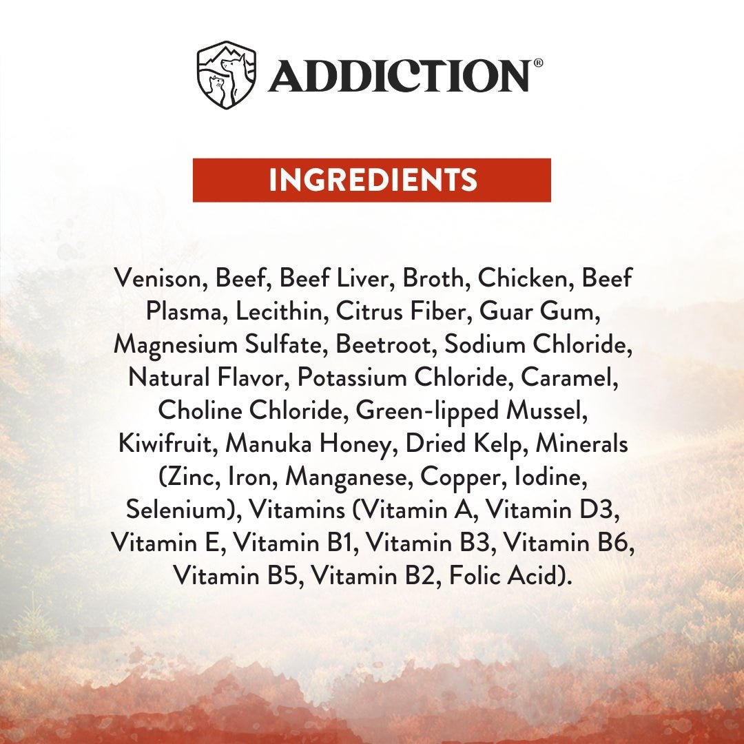 Addiction Wild Islands Forest Meat Venison & Beef Canned Cat Food 185 gm - Tuck In Healthy Pet Food & Animal Natural Health Supplies