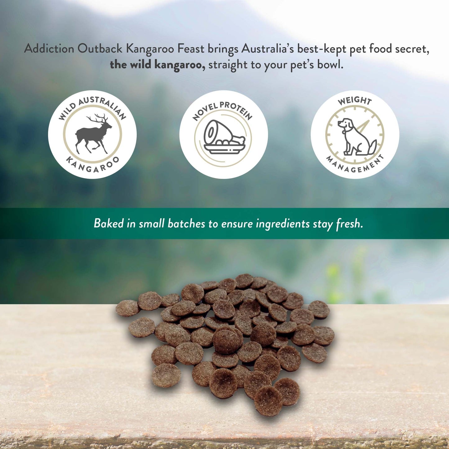 Addiction Wild Kangaroo & Apples, Sensitive Care, Novel Protein Dry Dog Food - Dry - 9kg Bag - Warkworth