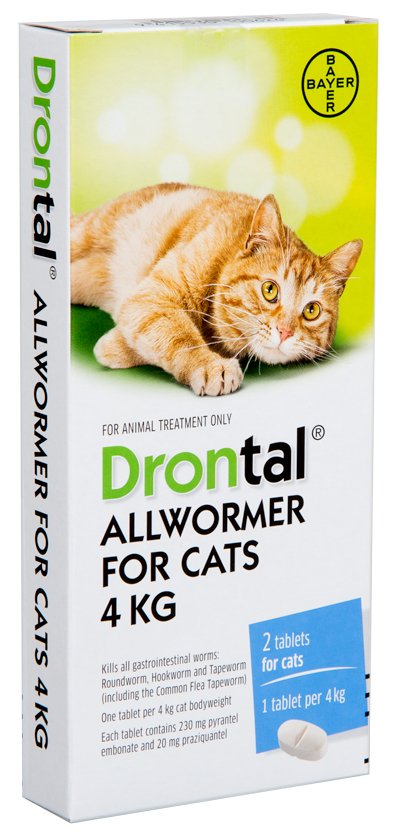 Drontal for Cats and Kittens: treats and controls gastrointestinal worms - Tuck In Healthy Pet Food & Animal Natural Health Supplies