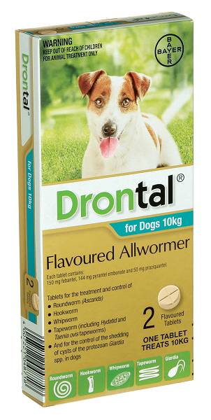 Drontal for Dogs and Puppies: treats and controls gastrointestinal worms - Tuck In Healthy Pet Food & Animal Natural Health Supplies