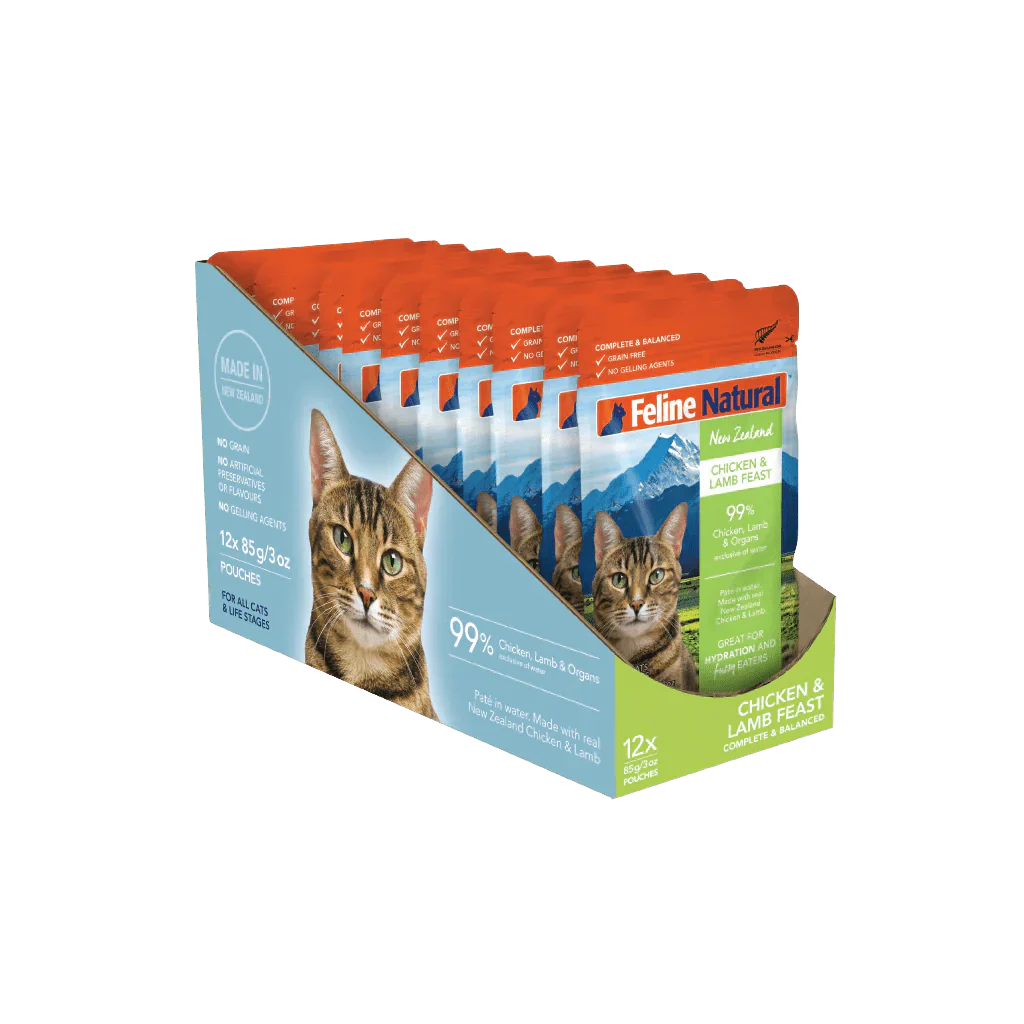 Feline Natural Grain - Free 85g Pouches for Cats - Chicken & Lamb - Tuck In Healthy Pet Food & Animal Natural Health Supplies