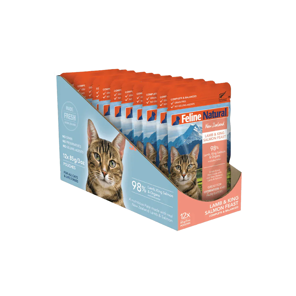 Feline Natural Grain - Free 85g Pouches for Cats - Lamb & King Salmon - Tuck In Healthy Pet Food & Animal Natural Health Supplies
