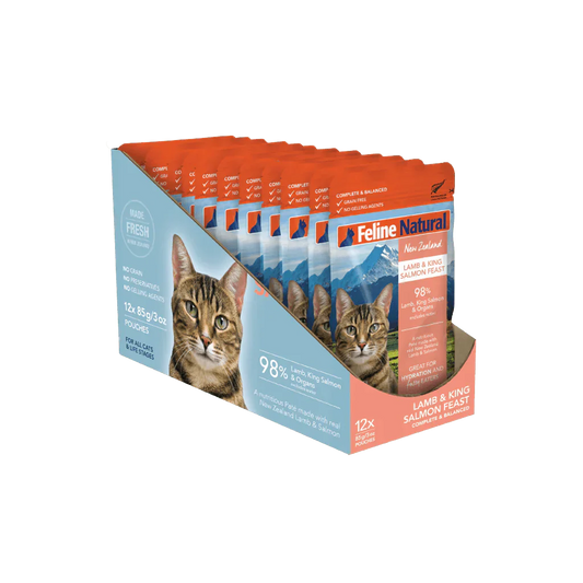 Feline Natural Grain - Free 85g Pouches for Cats - Lamb & King Salmon - Tuck In Healthy Pet Food & Animal Natural Health Supplies