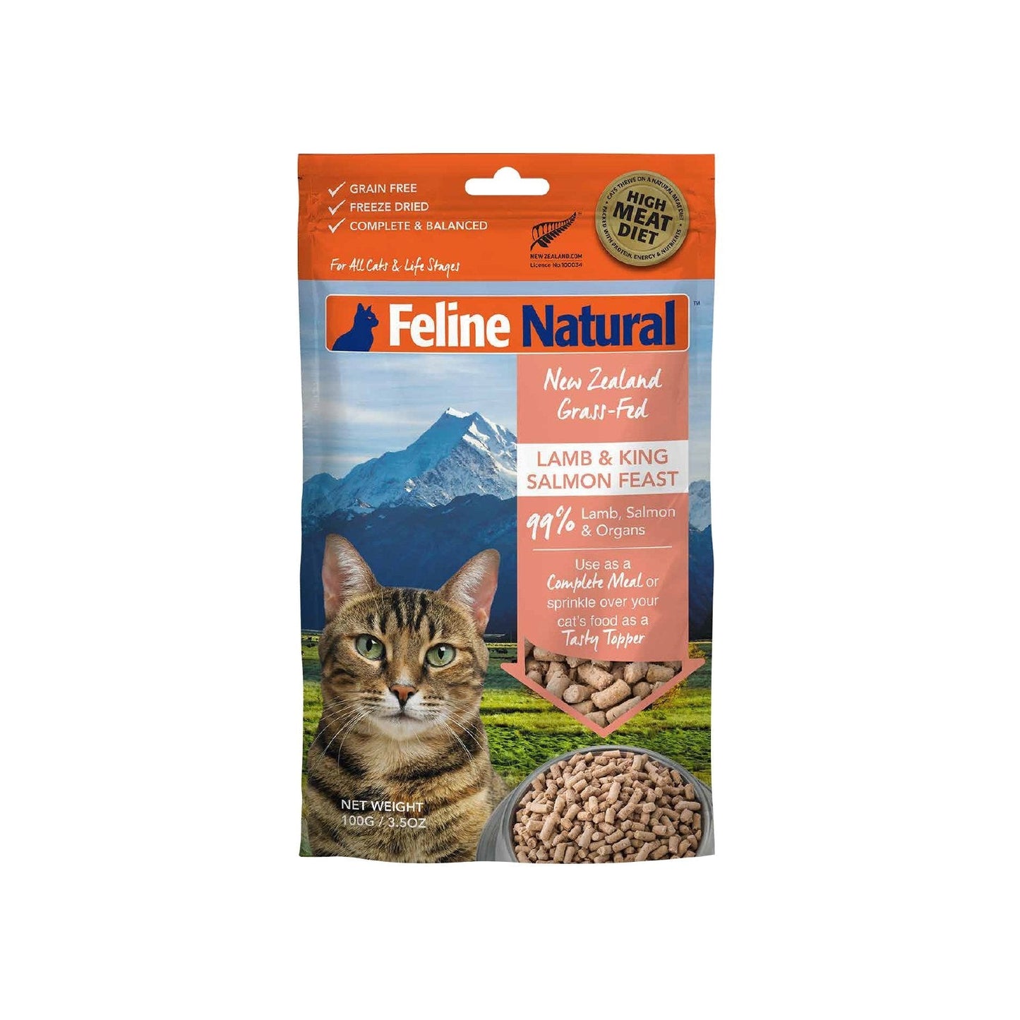 Feline Natural Grain-Free Freeze-Dried Cat Food - Lamb & King Salmon - Tuck In Healthy Pet Food & Animal Natural Health Supplies