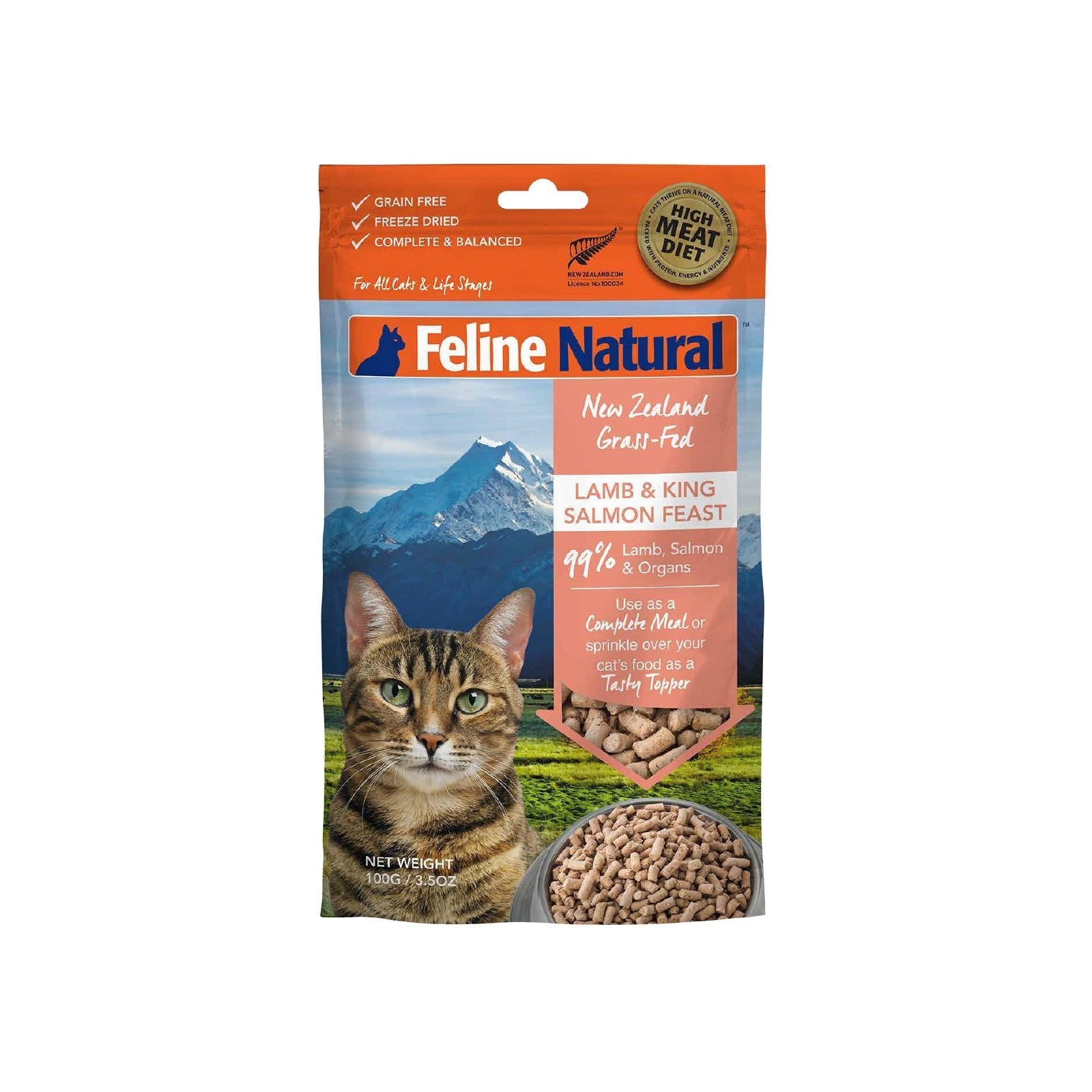 Feline Natural Grain-Free Freeze-Dried Cat Food - Lamb & King Salmon - Tuck In Healthy Pet Food & Animal Natural Health Supplies