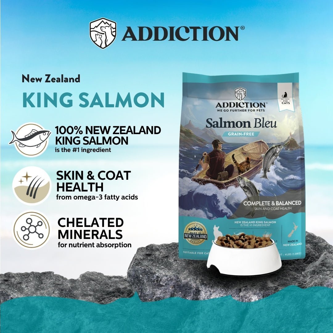 Addiction Salmon Bleu Cat, Complete & Balanced, Skin & Coat Dry Cat Food - Food - Dry - Tuck In Healthy Pet Food & Animal Natural Health Supplies