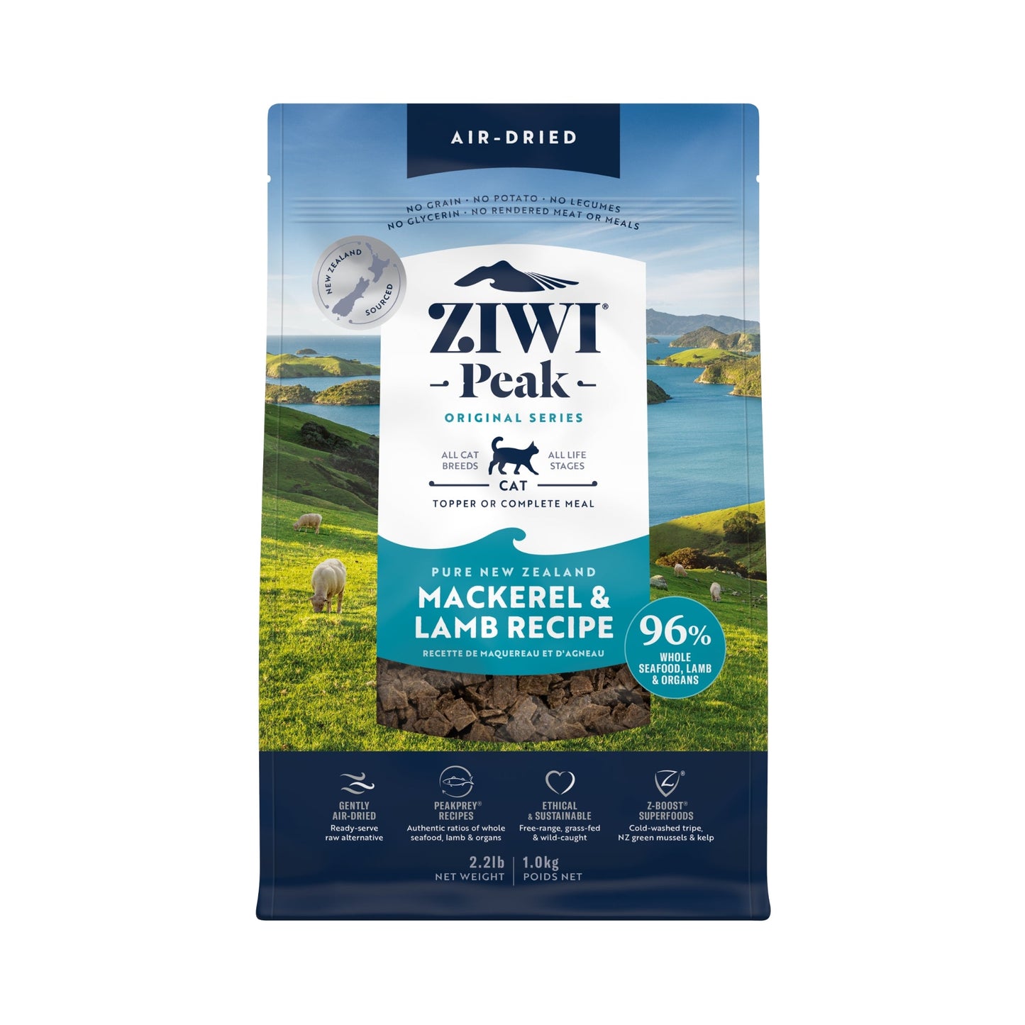 ZIWI Peak® Air - Dried Mackerel & Lamb Recipe for Cats - Food - Dry - Tuck In Healthy Pet Food & Animal Natural Health Supplies