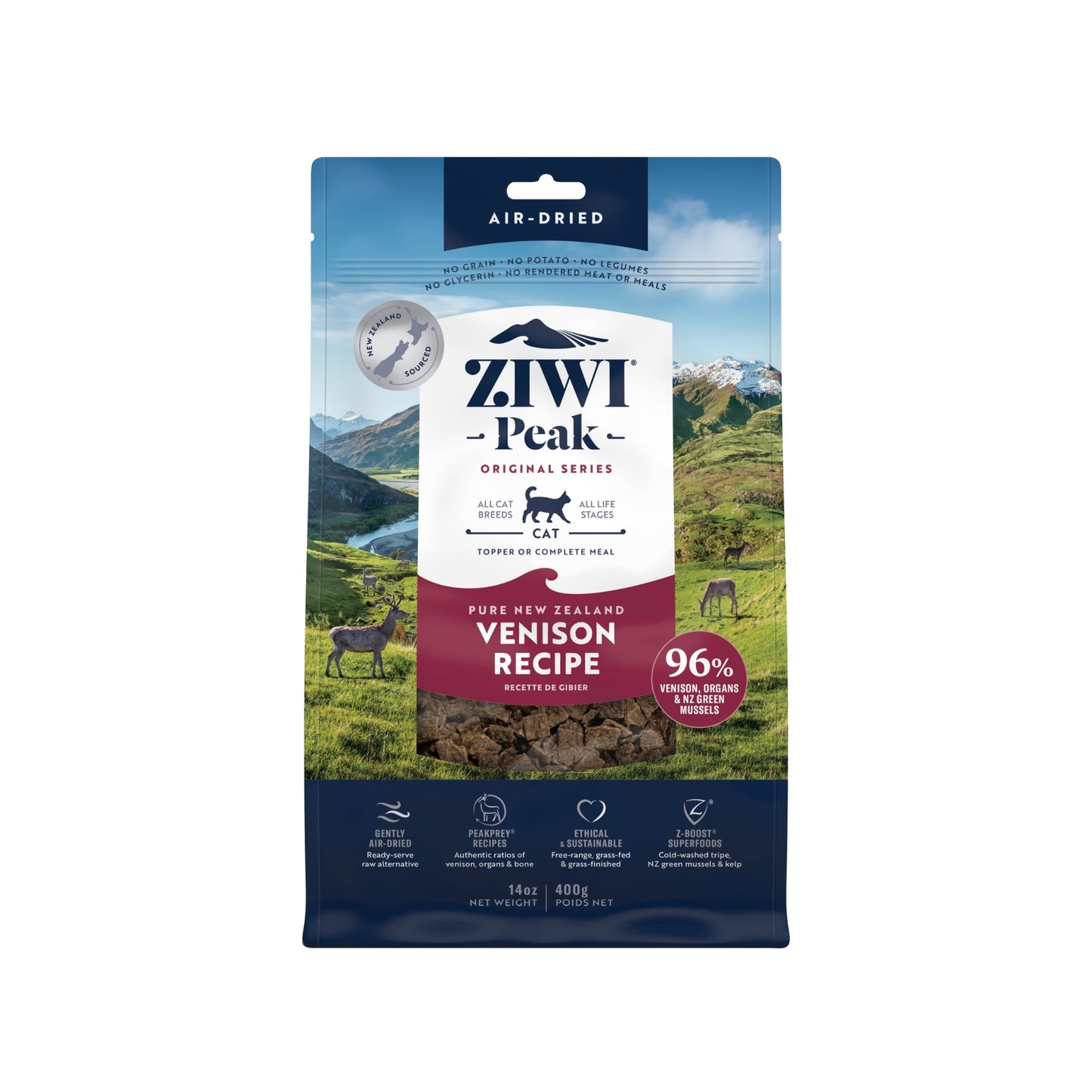 ZIWI Peak® Air - Dried Venison Recipe for Cats - Food - Dry - Tuck In Healthy Pet Food & Animal Natural Health Supplies