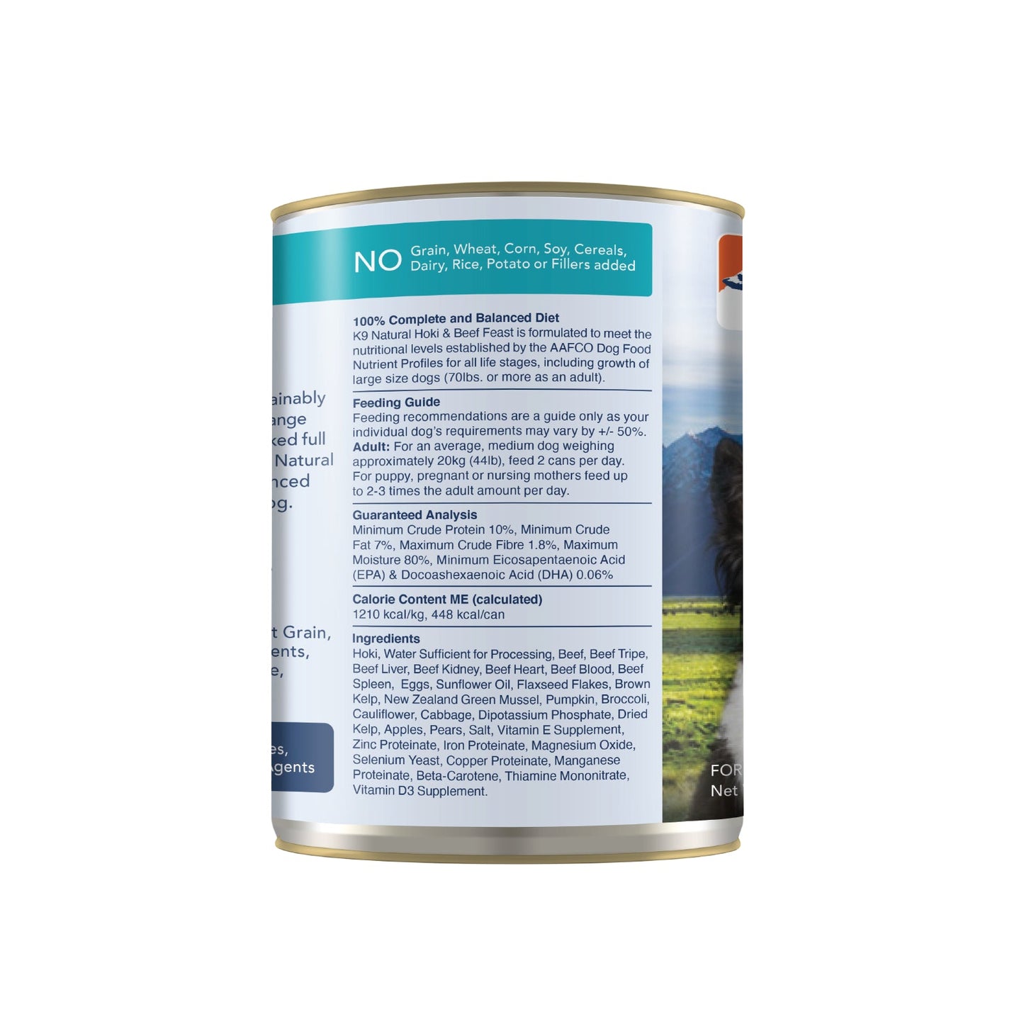 K9 Natural Hoki & Beef Feast Can - 370g - Tuck In Healthy Pet Food & Animal Natural Health Supplies