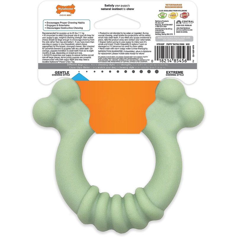 Nylabone Puppy Chew Tactile Ring - for puppies up to 11kg - Tuck In Healthy Pet Food & Animal Natural Health Supplies
