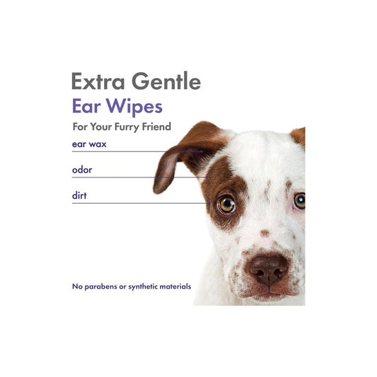 Petkin Plant Based Ear Wipes Lavender 80pk - Tuck In Healthy Pet Food & Animal Natural Health Supplies