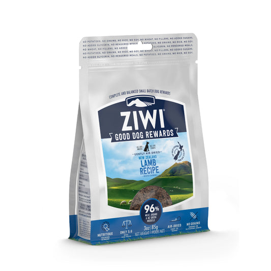 ZIWI Peak® Lamb Flavoured Good Dog Rewards™ Training Treats - 85g bag - package left angle - Air-Dried Single Protein