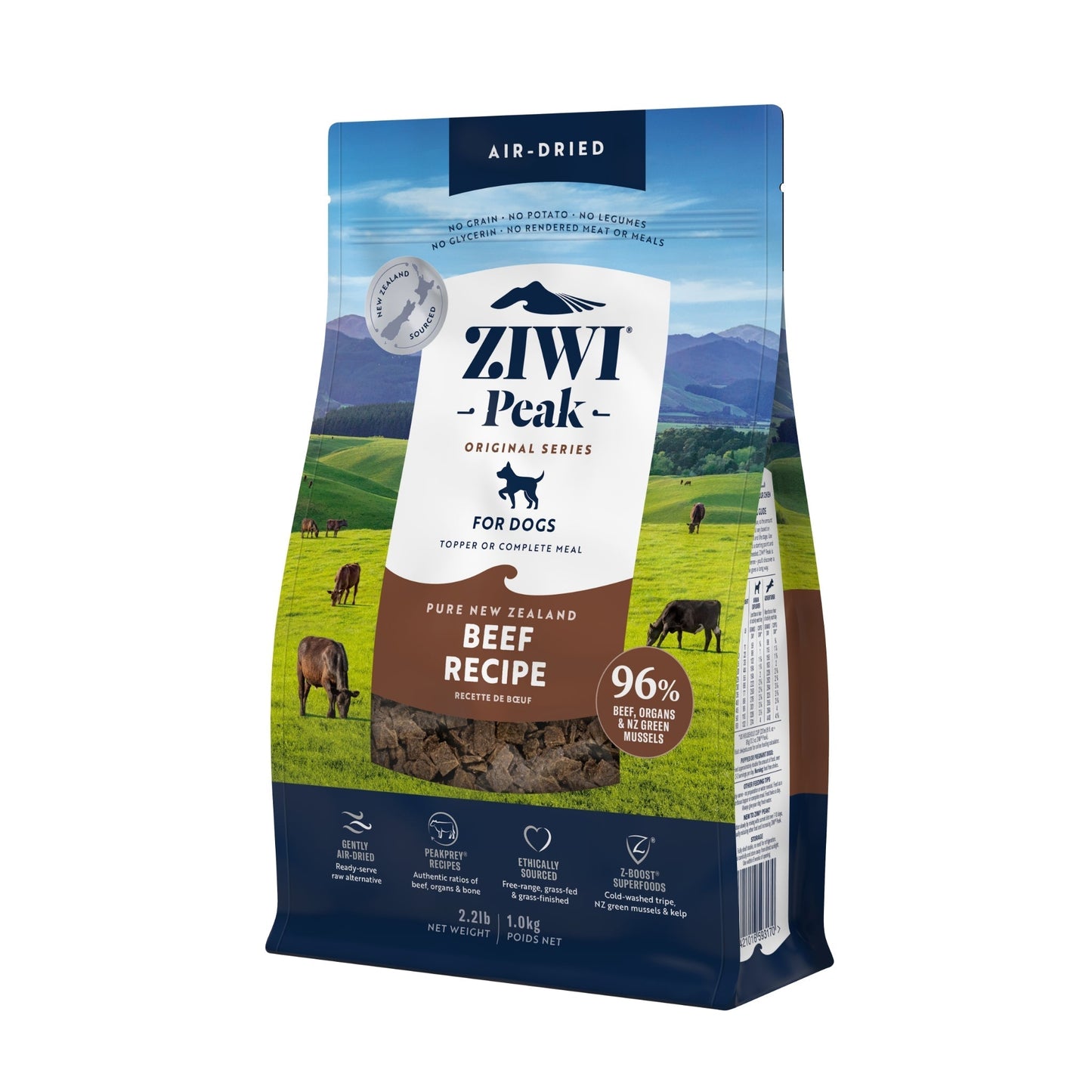 ZIWI Peak Air - dried Original Series Beef Recipe for dogs - Air Dried - 1kg Bag - Warkworth
