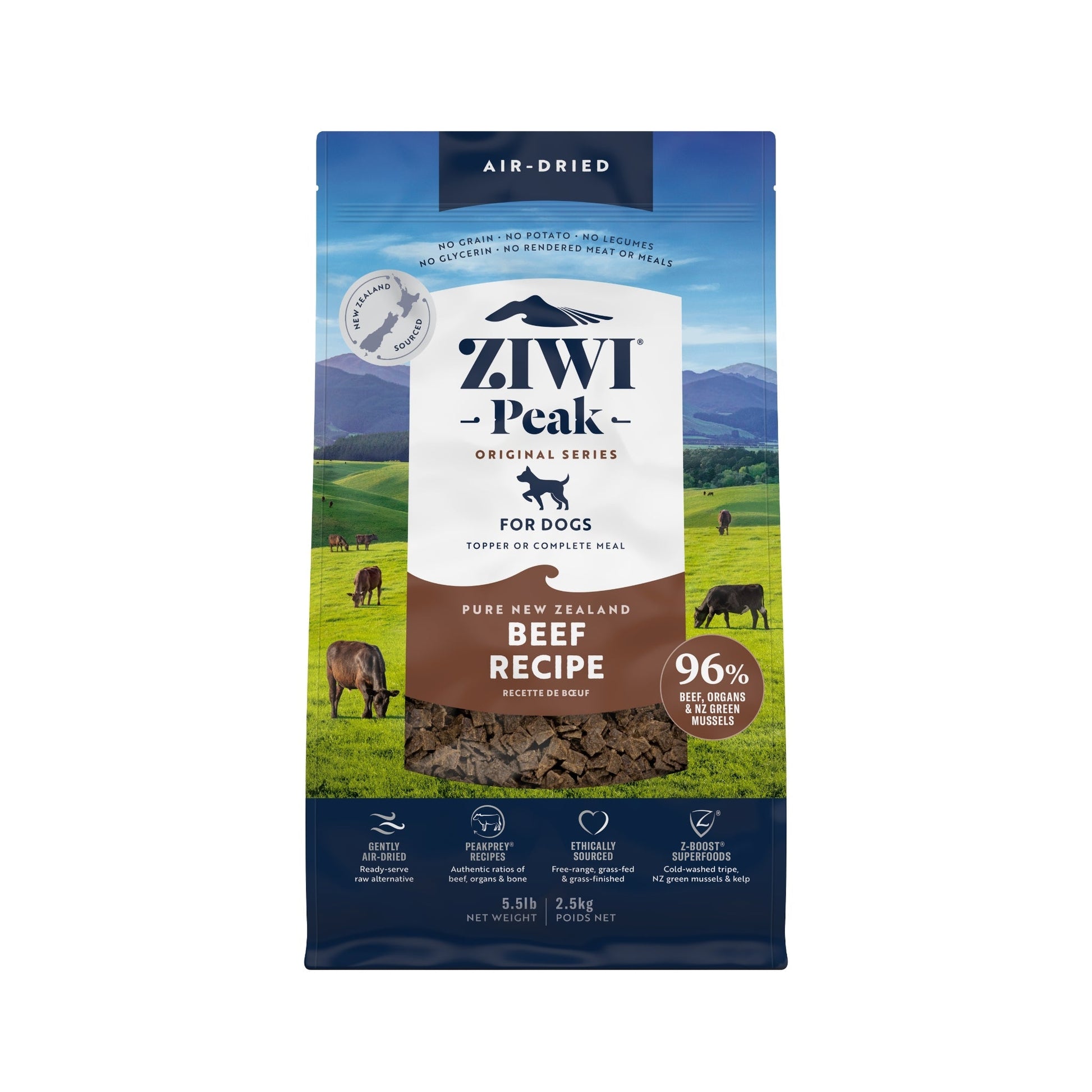 ZIWI Peak Air - dried Original Series Beef Recipe for dogs - Air Dried - 454g Bag - Warkworth