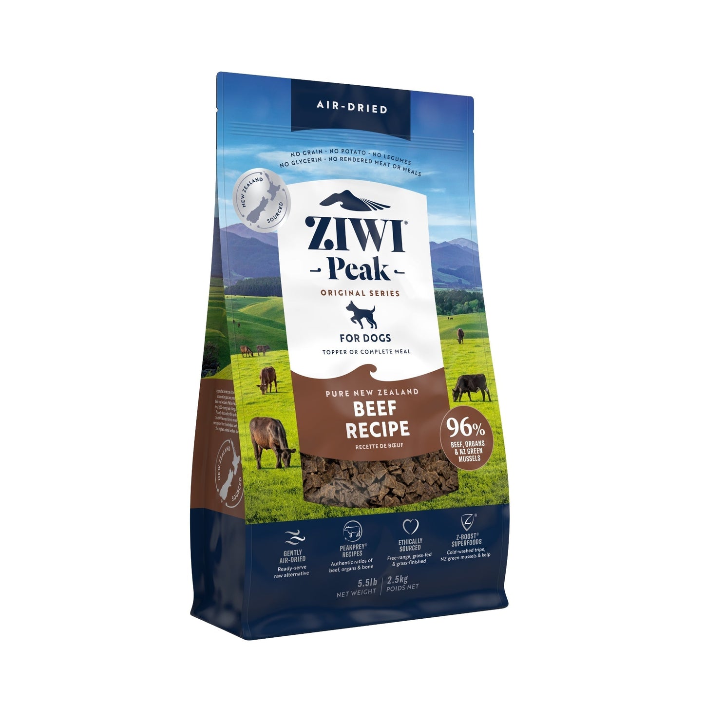 ZIWI Peak Air - dried Original Series Beef Recipe for dogs - Air Dried - 454g Bag - Warkworth