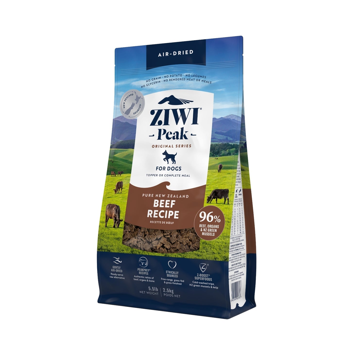 ZIWI Peak Air - dried Original Series Beef Recipe for dogs - Air Dried - 454g Bag - Warkworth