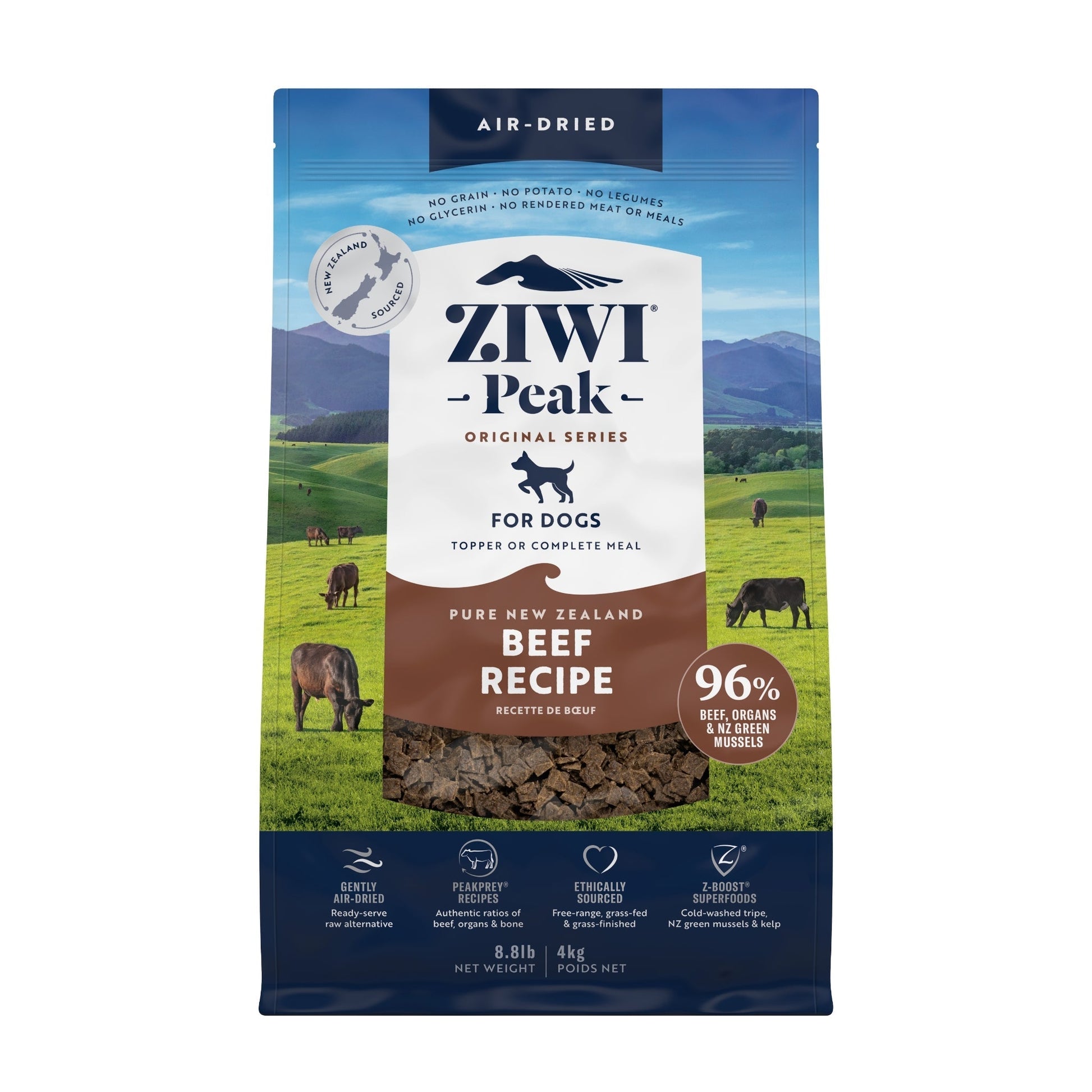 ZIWI Peak Air - dried Original Series Beef Recipe for dogs - Air Dried - 4kg Bag - Warkworth