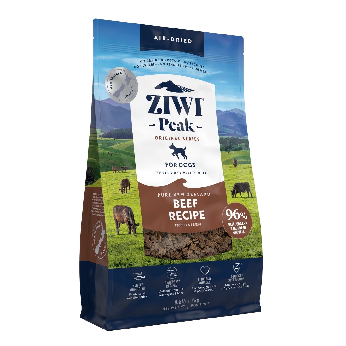 ZIWI Peak Air - dried Original Series Beef Recipe for dogs - Air Dried - 4kg Bag - Warkworth