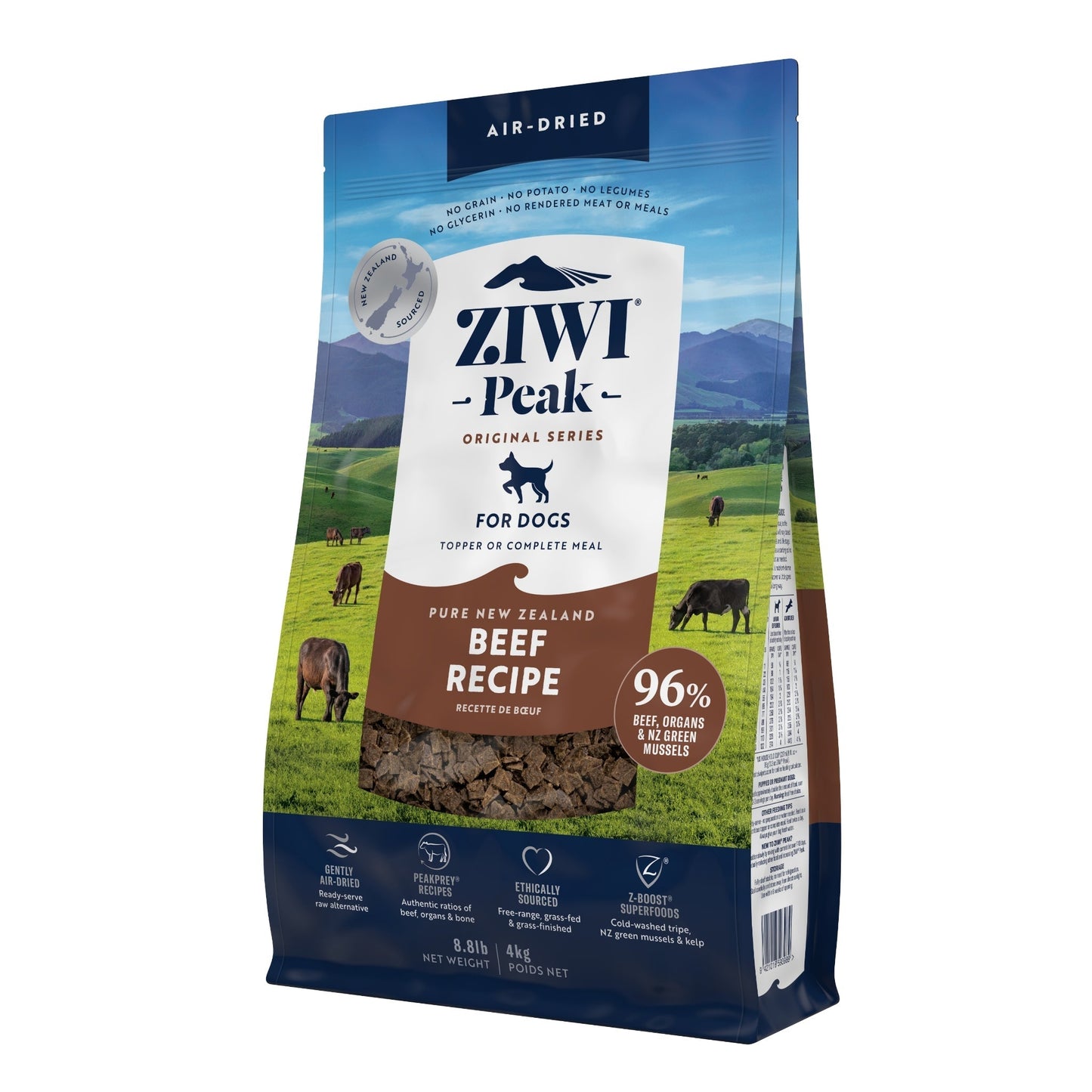 ZIWI Peak Air - dried Original Series Beef Recipe for dogs - Air Dried - 4kg Bag - Warkworth