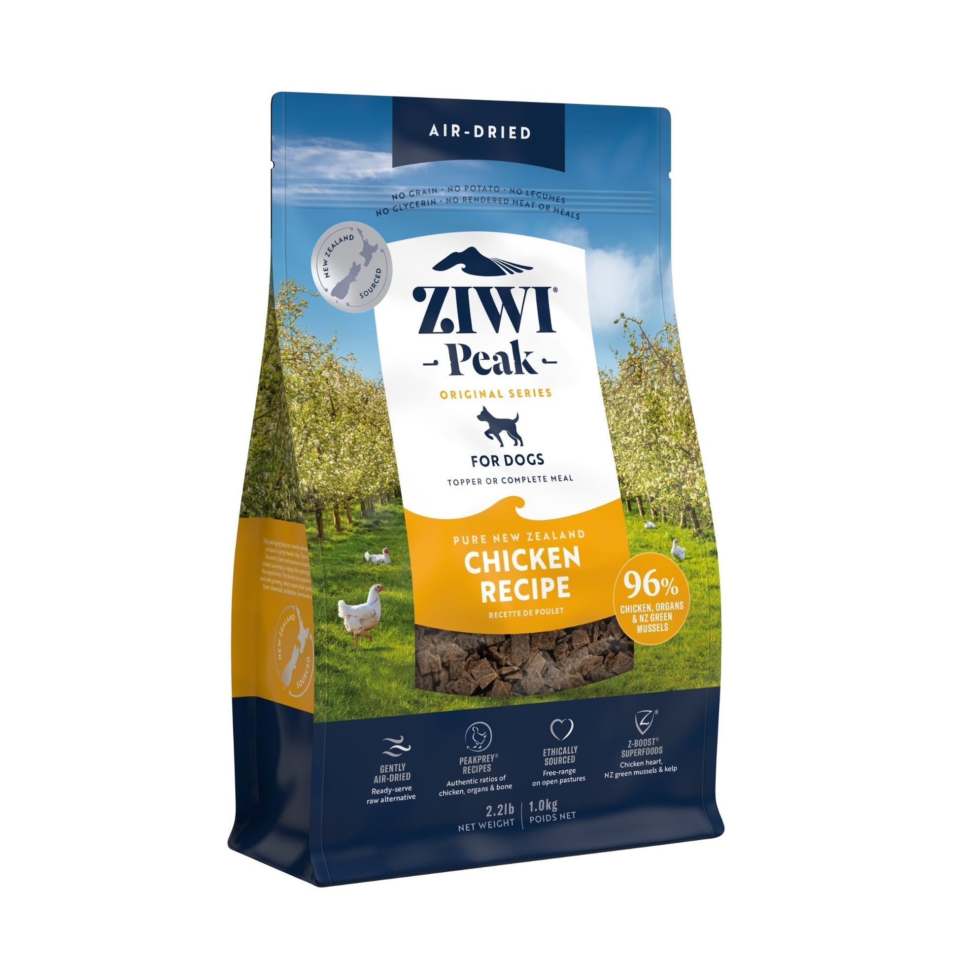 ZIWI Peak Air - Dried Free - Range Chicken Recipe for Dogs - Air Dried - 1kg Bag - Warkworth