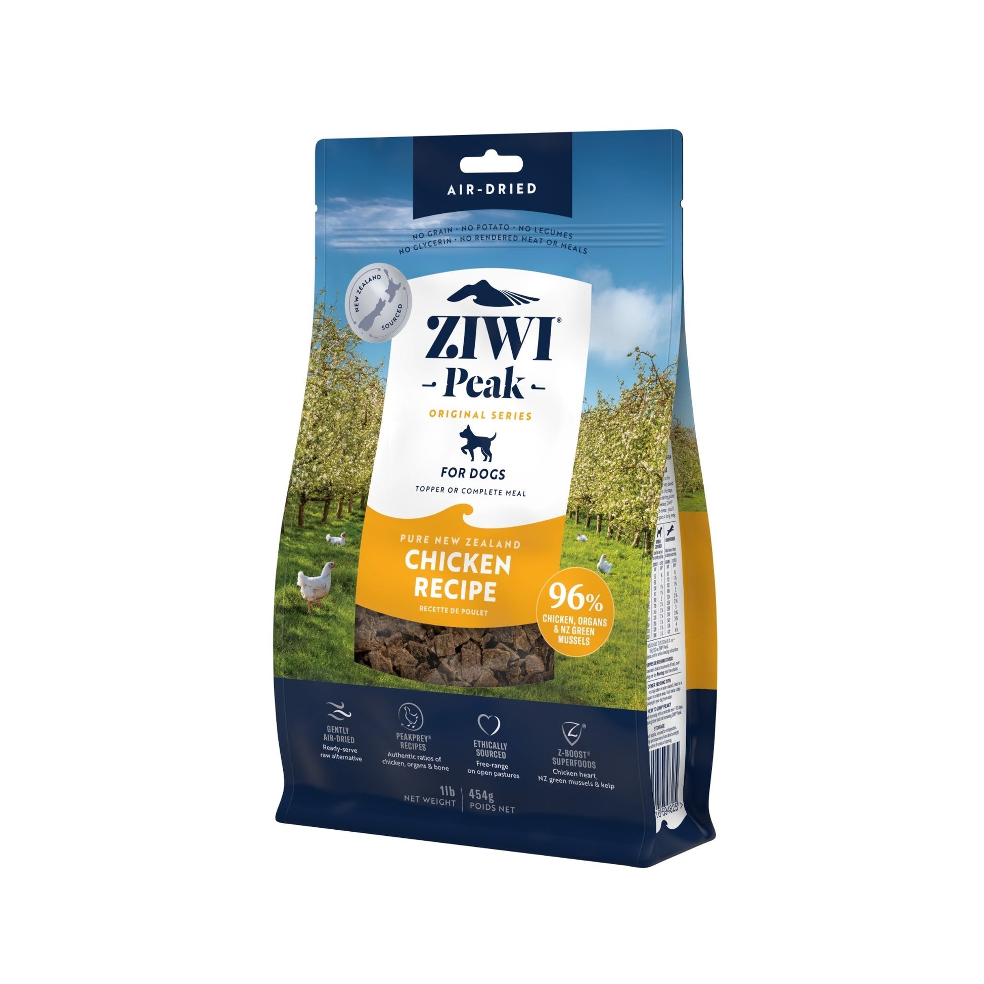 ZIWI Peak Air - Dried Free - Range Chicken Recipe for Dogs - Air Dried - 454gm Bag - Warkworth