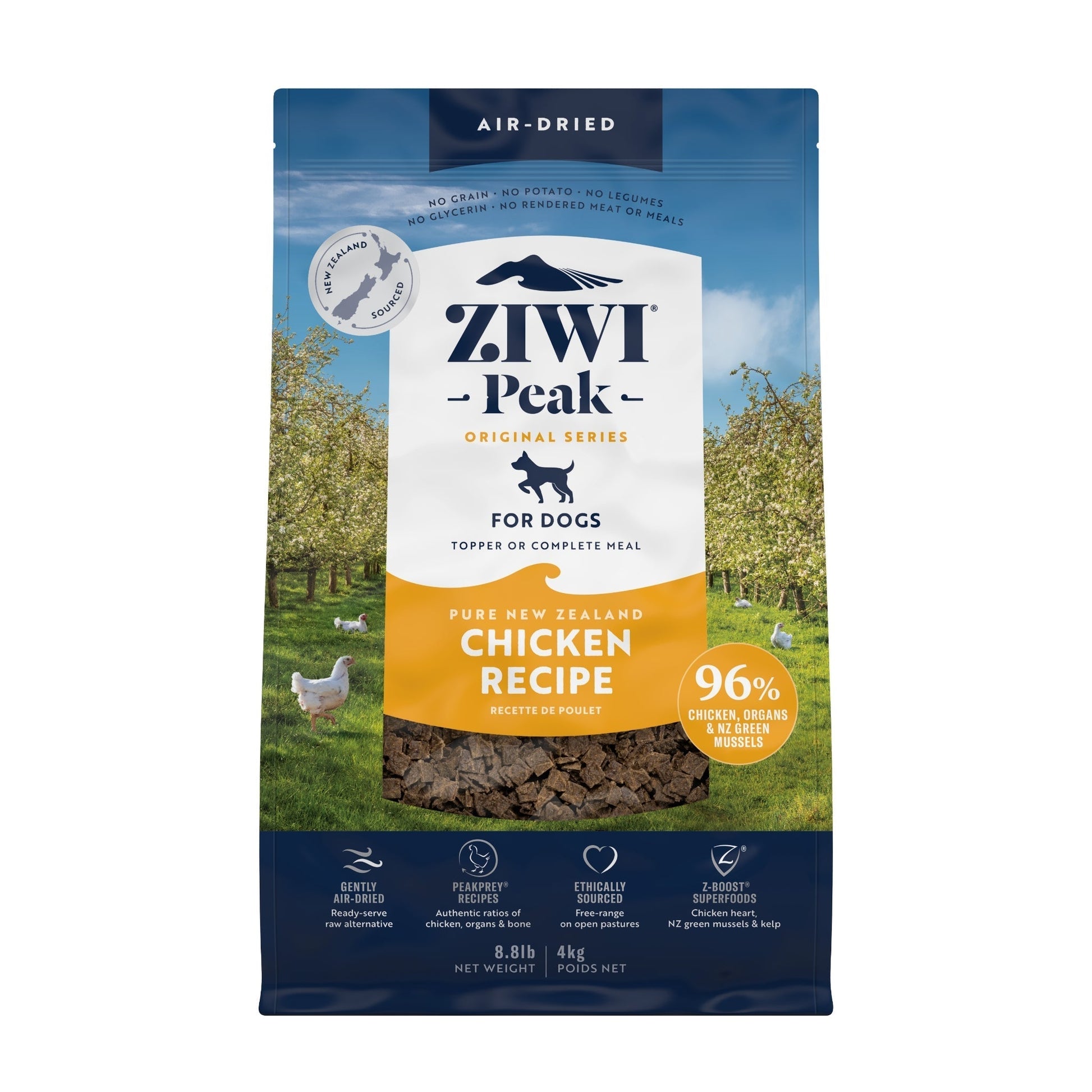 ZIWI Peak Air - Dried Free - Range Chicken Recipe for Dogs - Air Dried - 4kg Bag - Warkworth