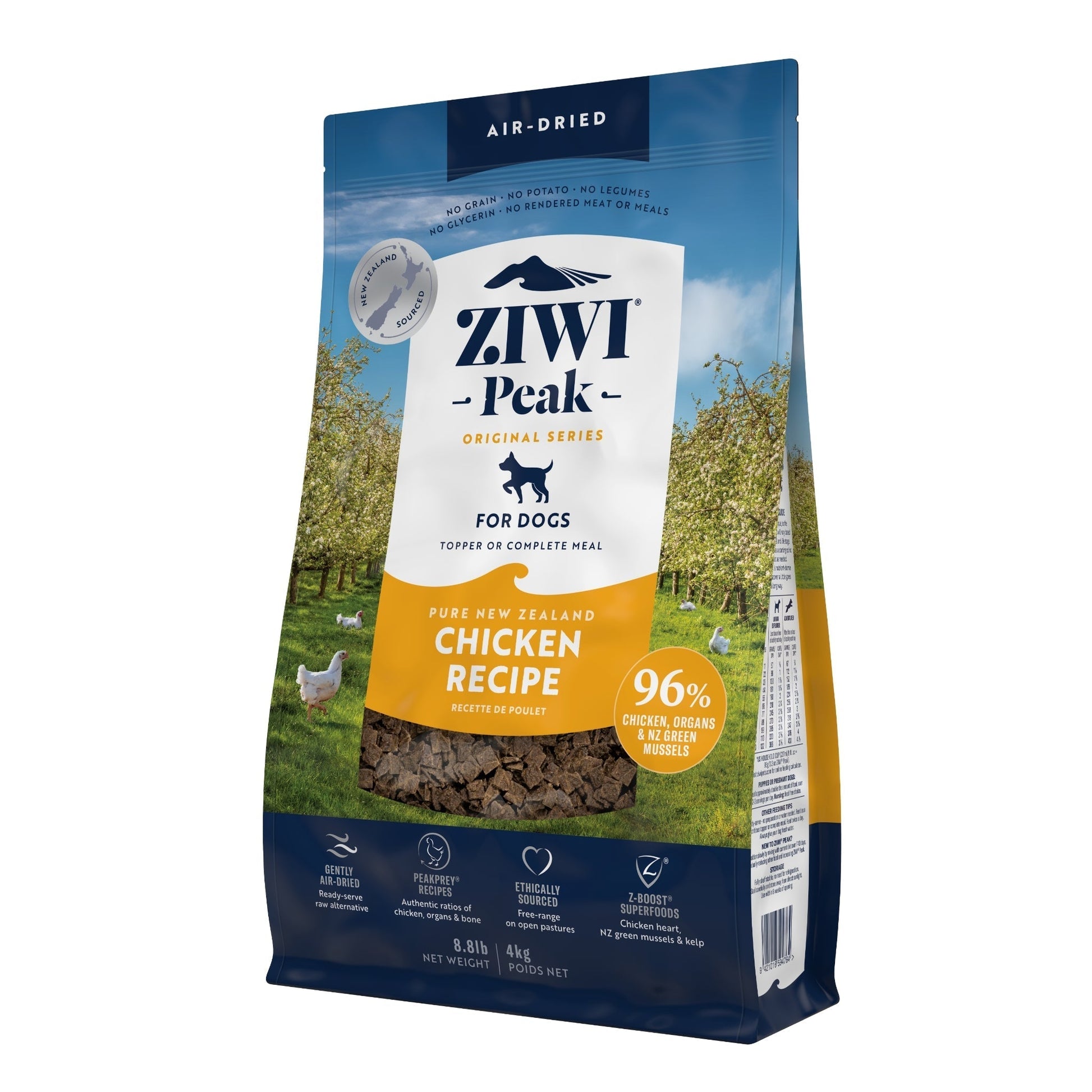 ZIWI Peak Air - Dried Free - Range Chicken Recipe for Dogs - Air Dried - 4kg Bag - Warkworth
