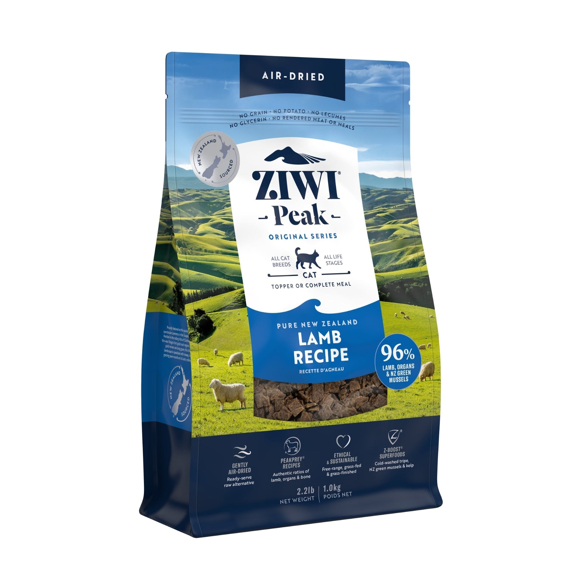 ZIWI Peak Air - Dried Original Series Lamb Recipe for cats - Air Dried - 1kg Bag - Warkworth
