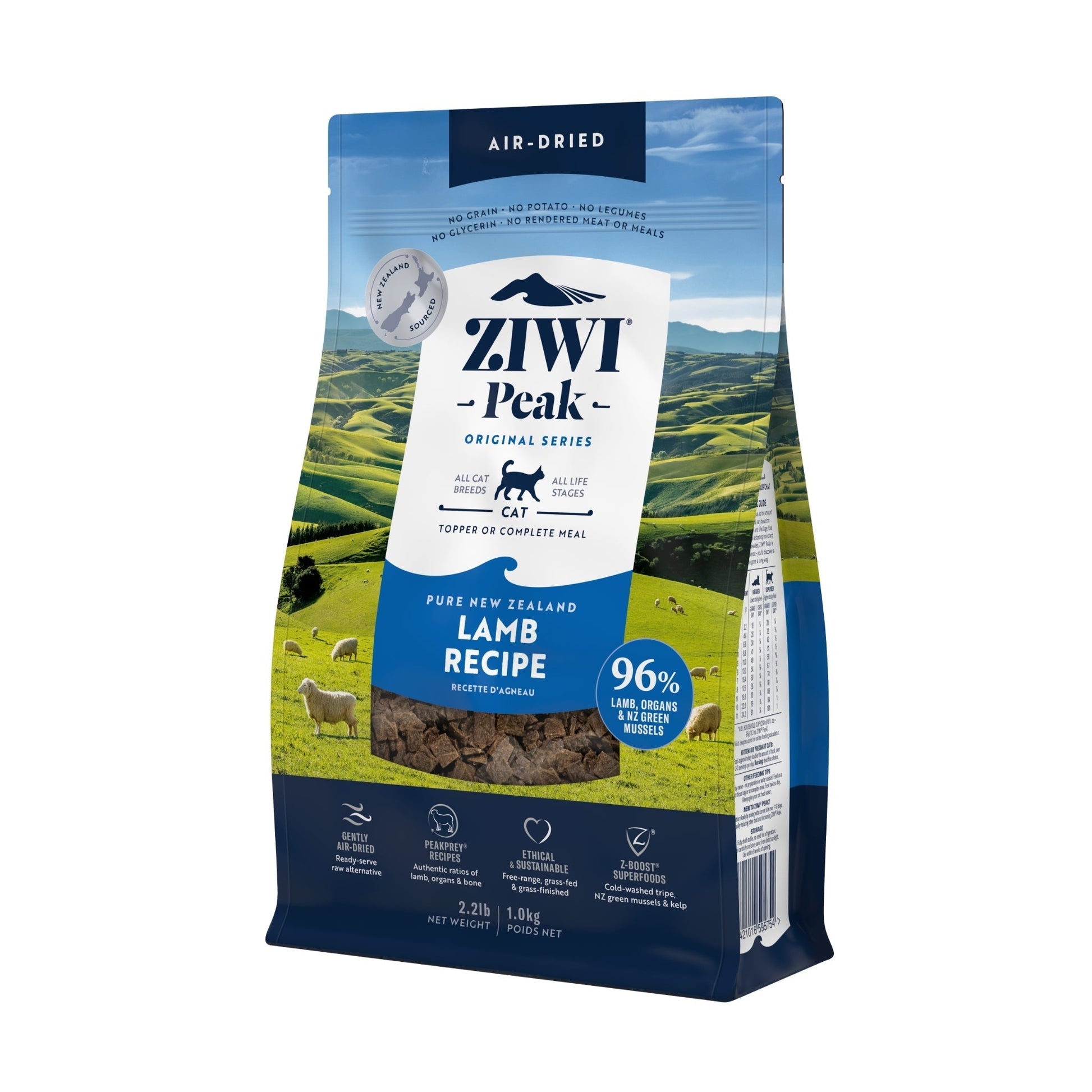 ZIWI Peak Air - Dried Original Series Lamb Recipe for cats - Air Dried - 1kg Bag - Warkworth