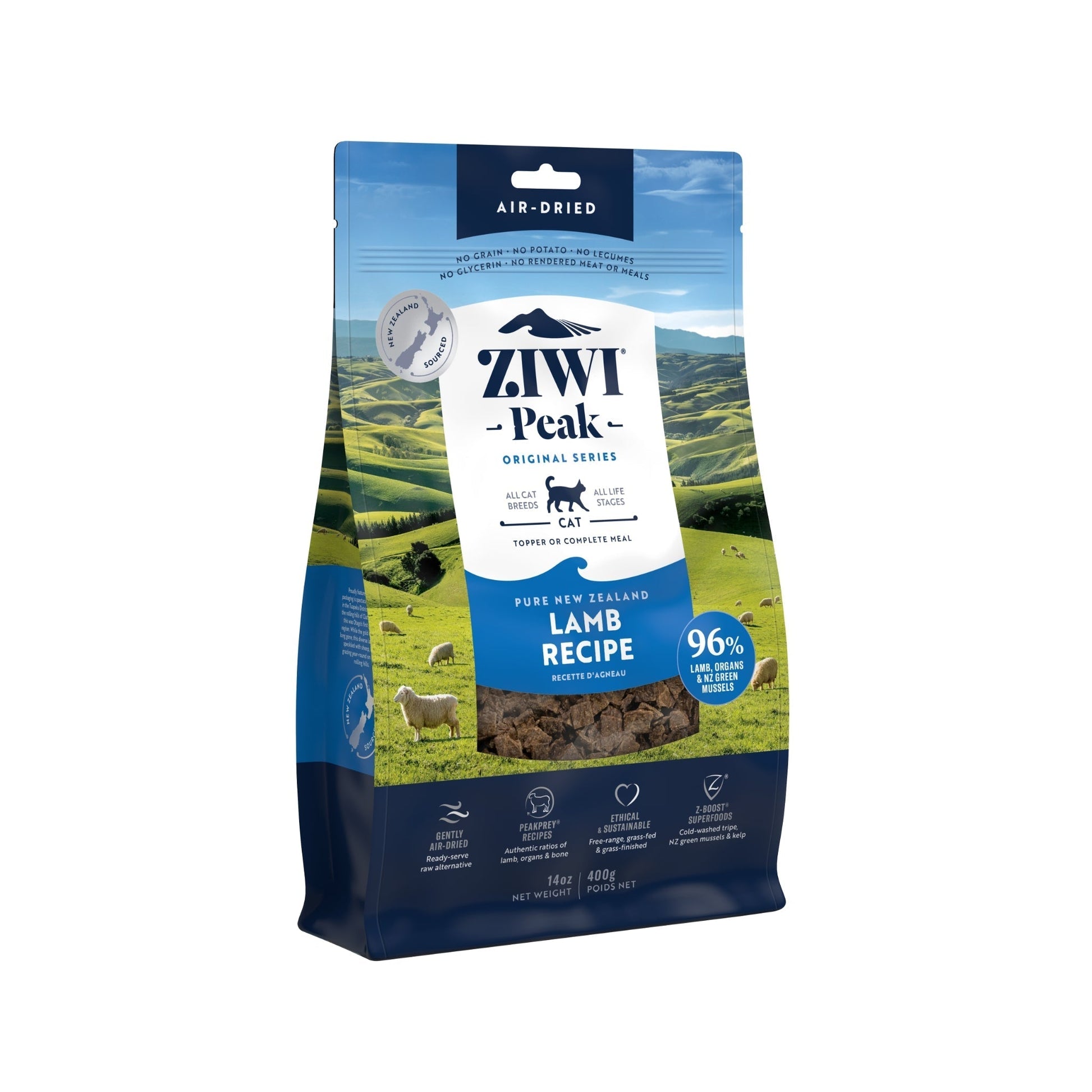 ZIWI Peak Air - Dried Original Series Lamb Recipe for cats - Air Dried - 400g Bag - Warkworth