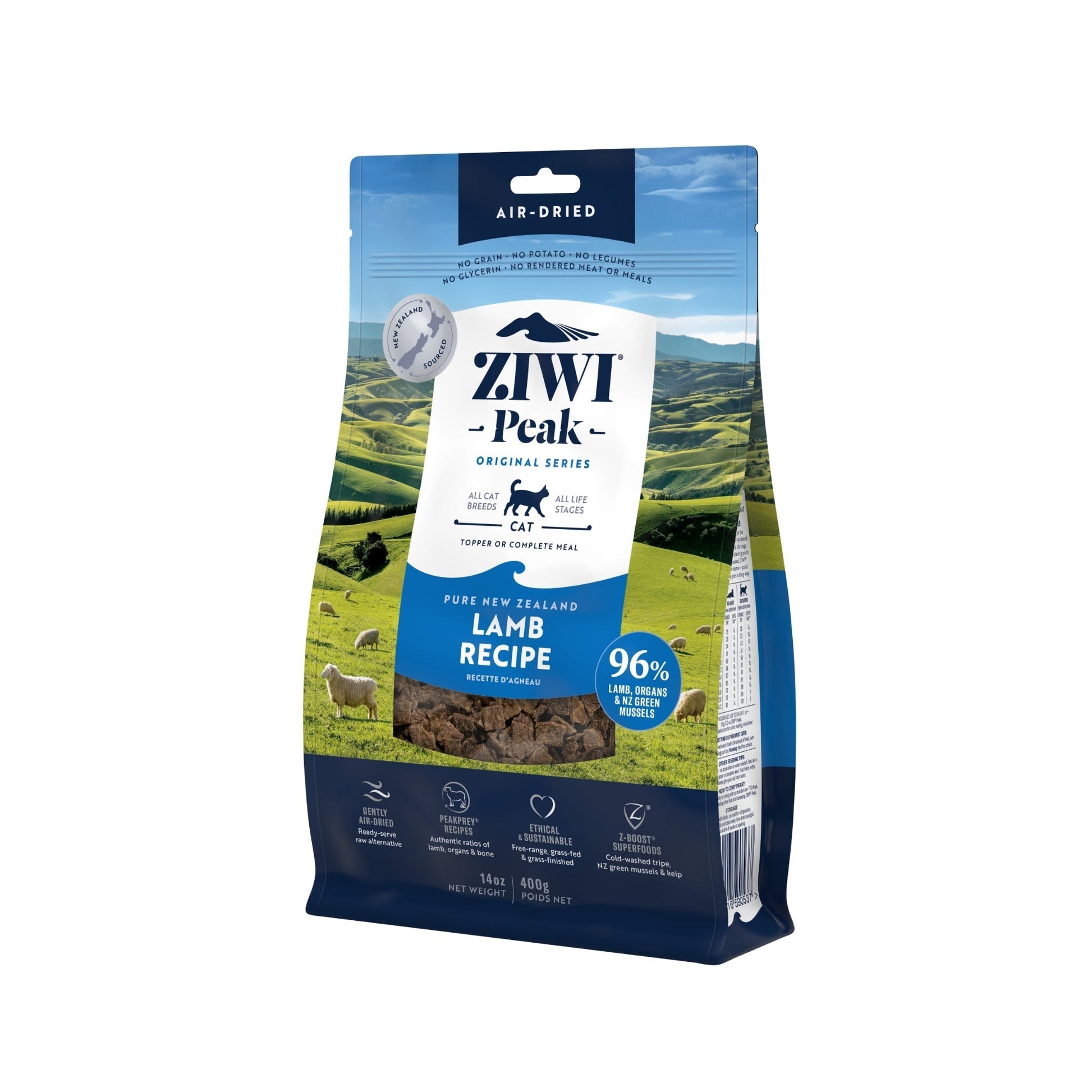 ZIWI Peak Air - Dried Original Series Lamb Recipe for cats - Air Dried - 400g Bag - Warkworth