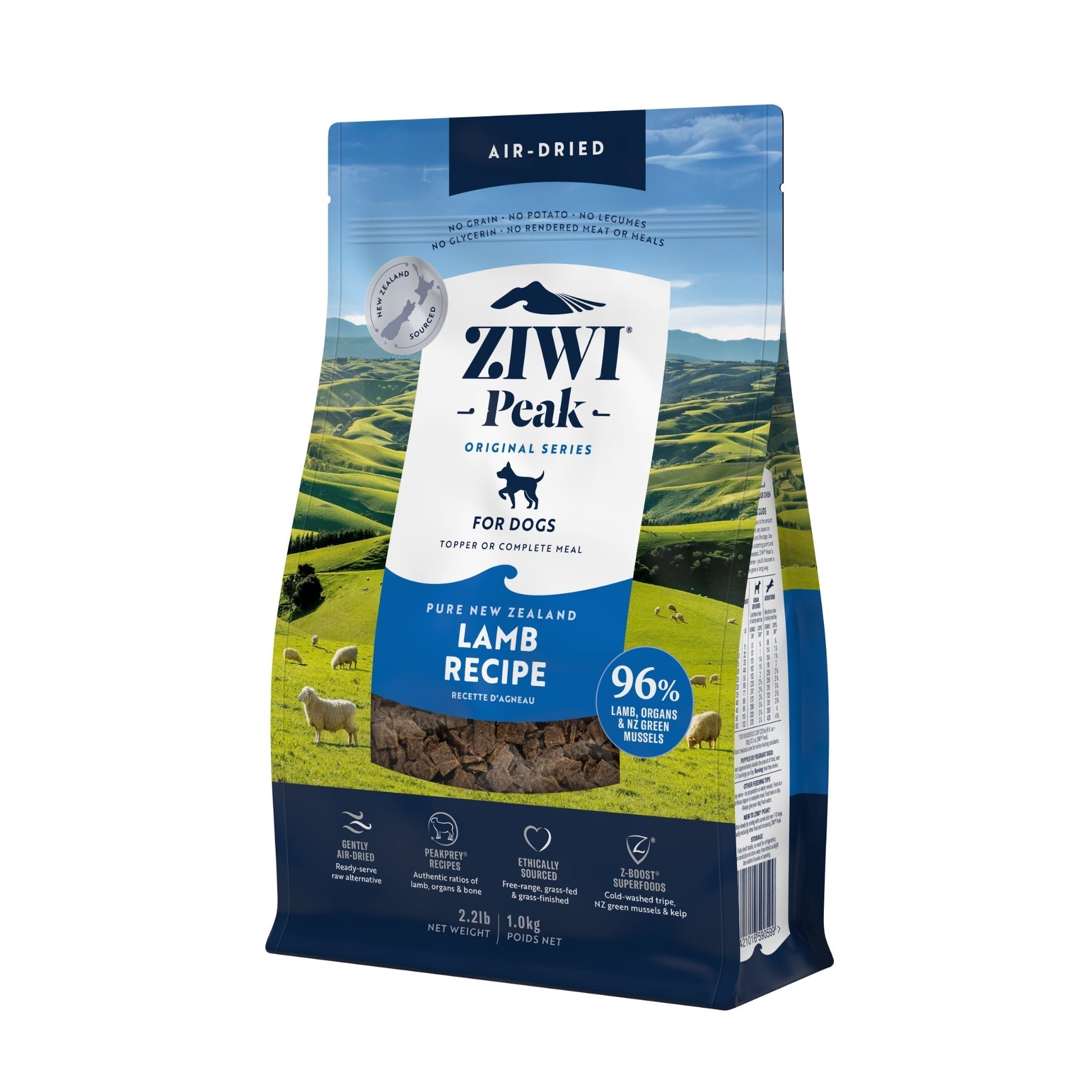 ZIWI Peak Air - dried Original Series Lamb Recipe for dogs - Air Dried - 1kg Bag - Warkworth