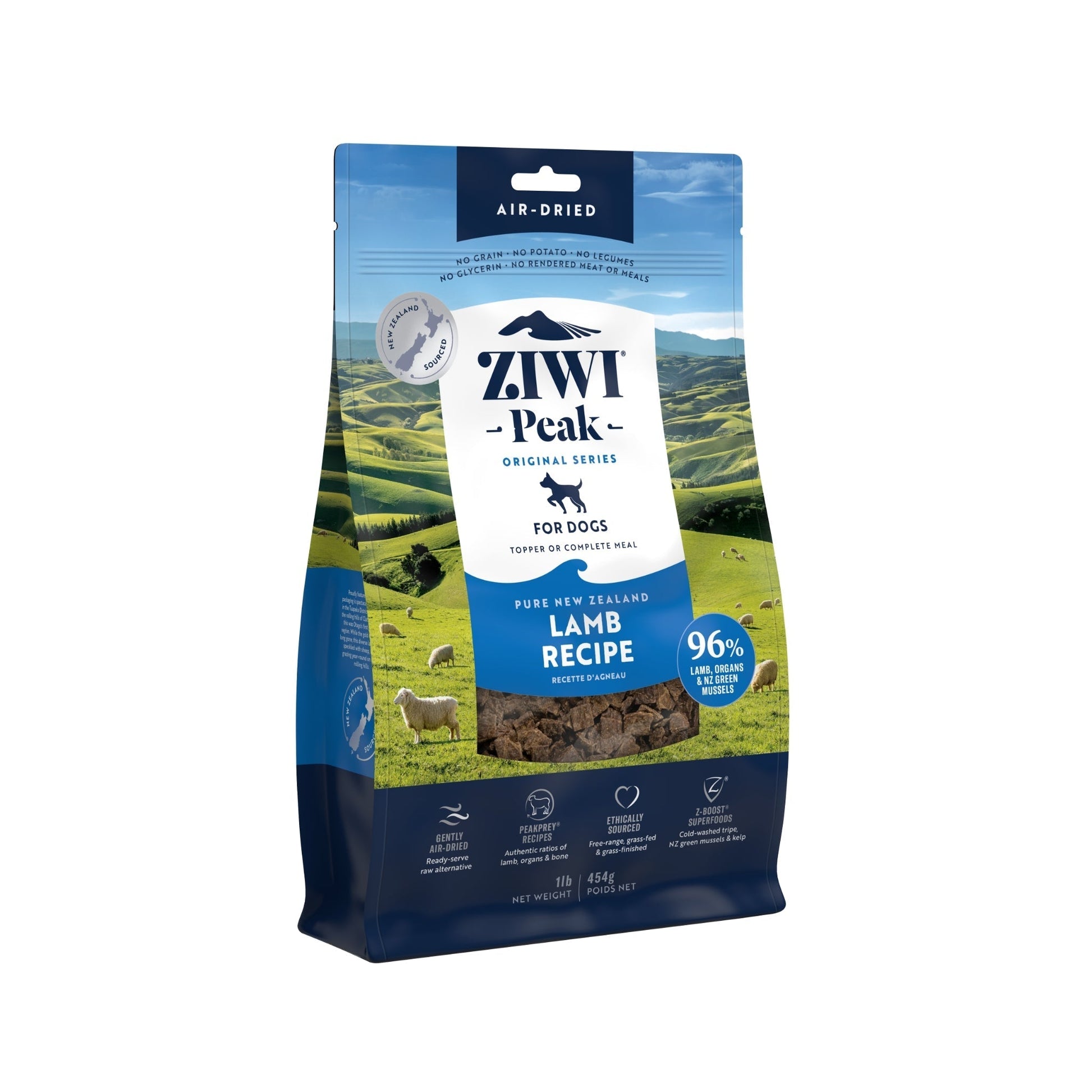 ZIWI Peak Air - dried Original Series Lamb Recipe for dogs - Air Dried - 454gm Bag - Warkworth