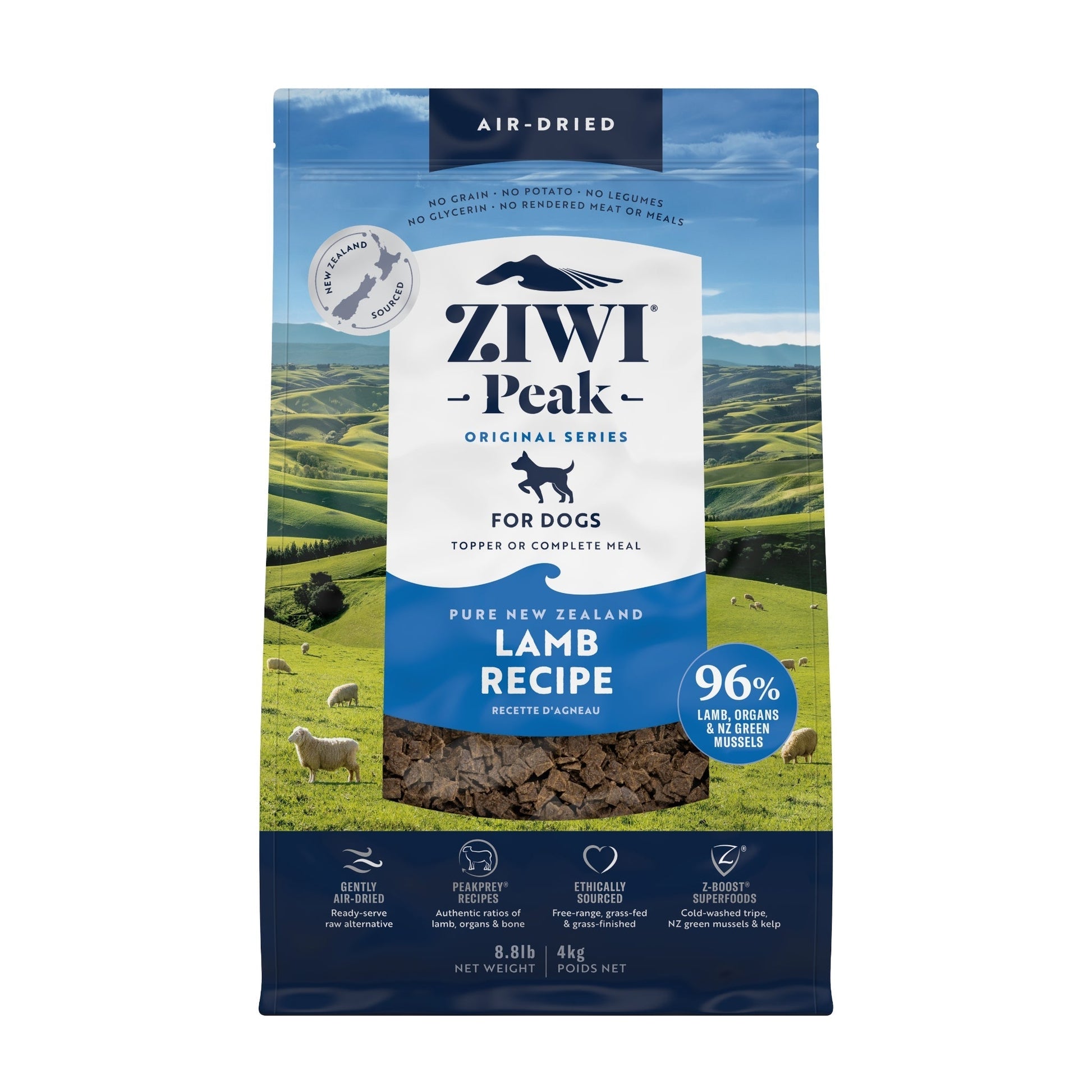 ZIWI Peak Air - dried Original Series Lamb Recipe for dogs - Air Dried - 4kg Bag - Warkworth