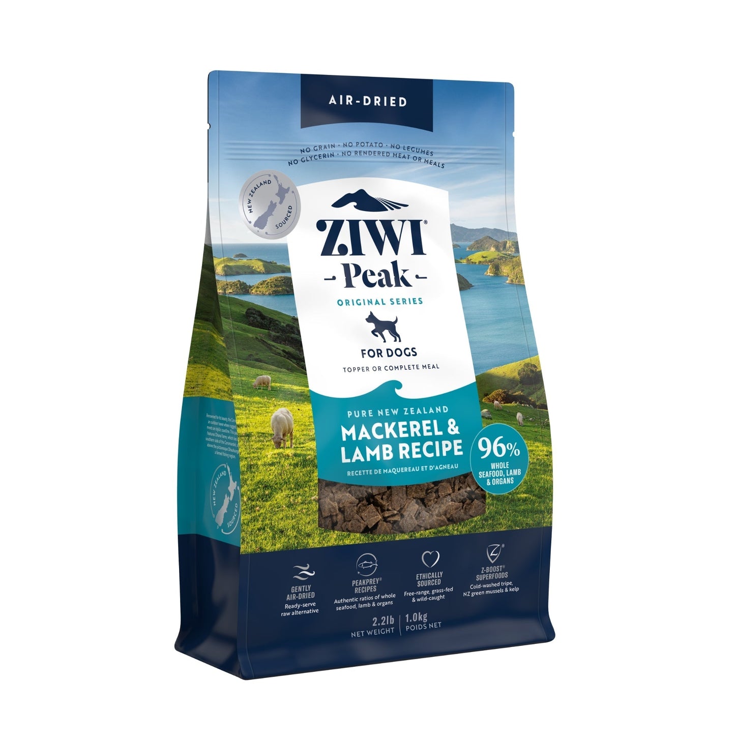 ZIWI Peak Air - dried Original Series Mackerel & Lamb Recipe for dogs - Air Dried - 1kg Bag - Warkworth