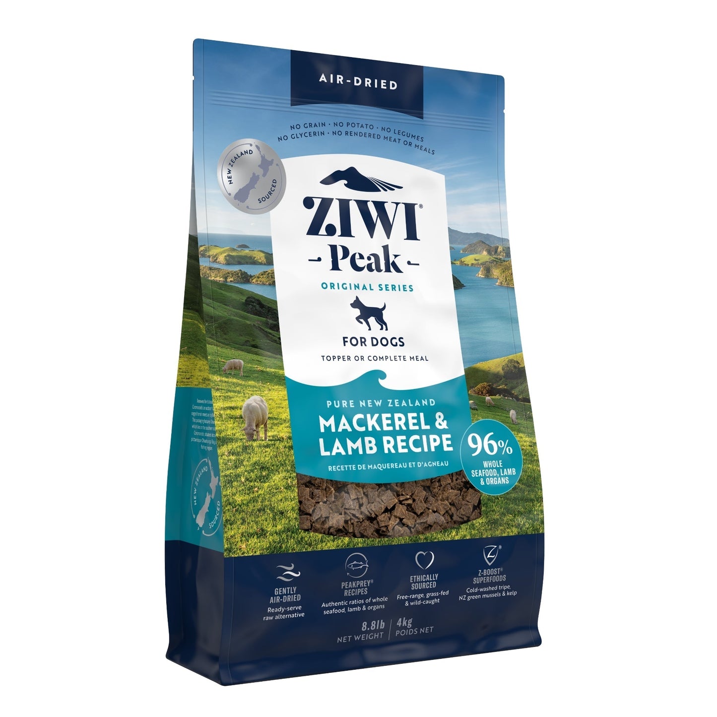ZIWI Peak Air - dried Original Series Mackerel & Lamb Recipe for dogs - Air Dried - 4kg Bag - Warkworth