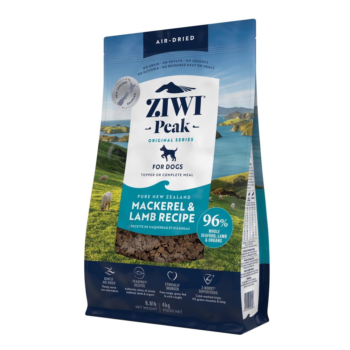 ZIWI Peak Air - dried Original Series Mackerel & Lamb Recipe for dogs - Air Dried - 4kg Bag - Warkworth