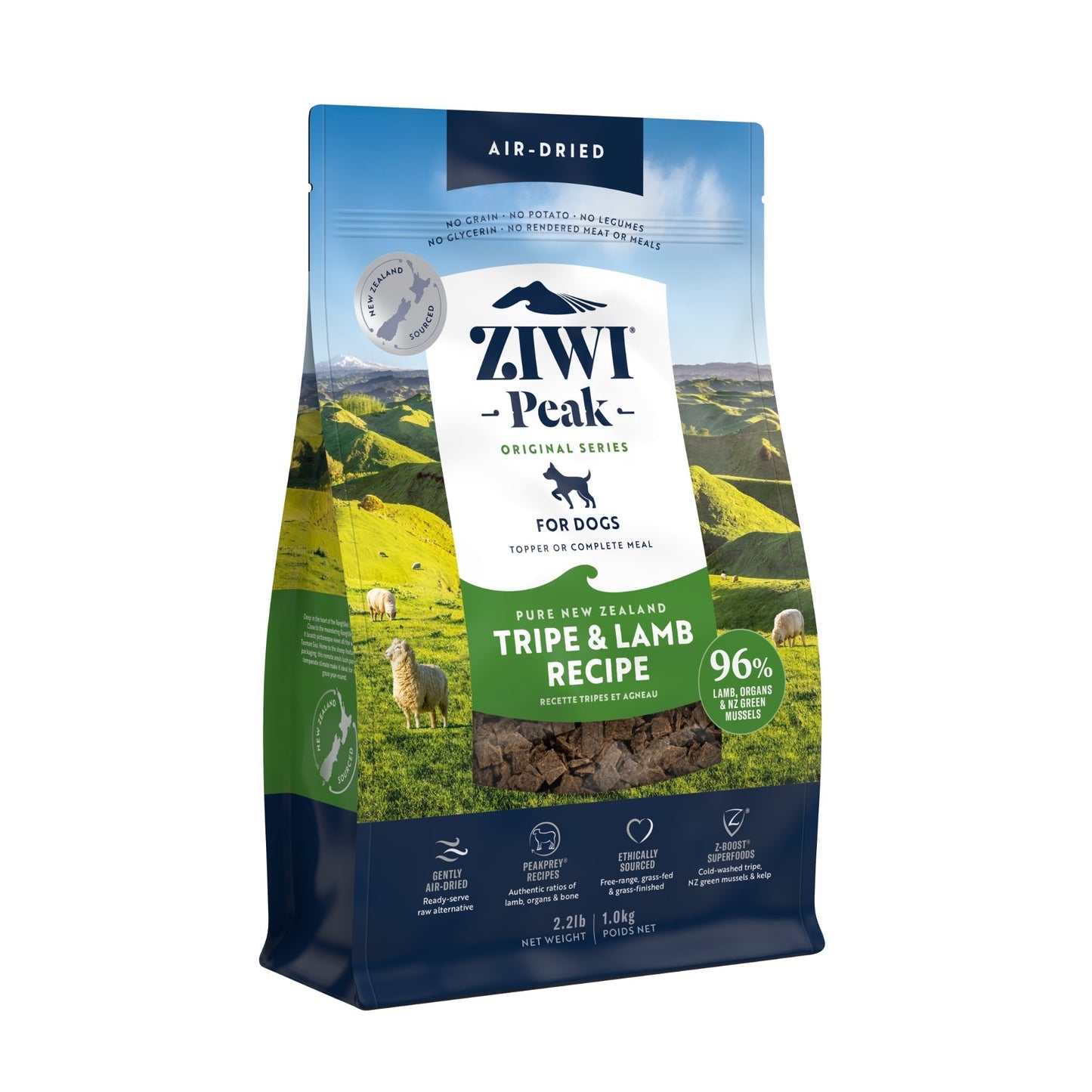 ZIWI Peak Air - dried Original Series Tripe & Lamb Recipe for dogs - Air Dried - 1kg Bag - Warkworth