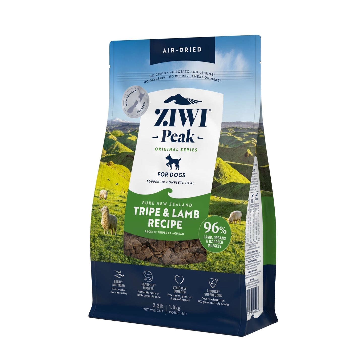 ZIWI Peak Air - dried Original Series Tripe & Lamb Recipe for dogs - Air Dried - 1kg Bag - Warkworth
