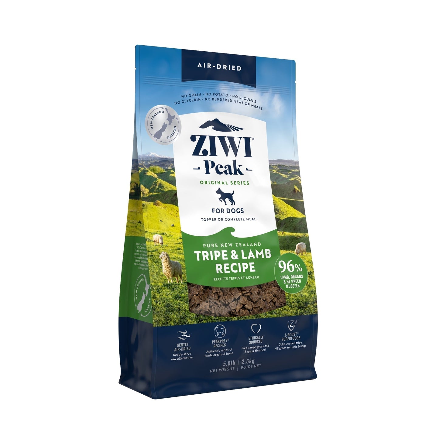 ZIWI Peak Air - dried Original Series Tripe & Lamb Recipe for dogs - Air Dried - 2.5kg Bag - Warkworth